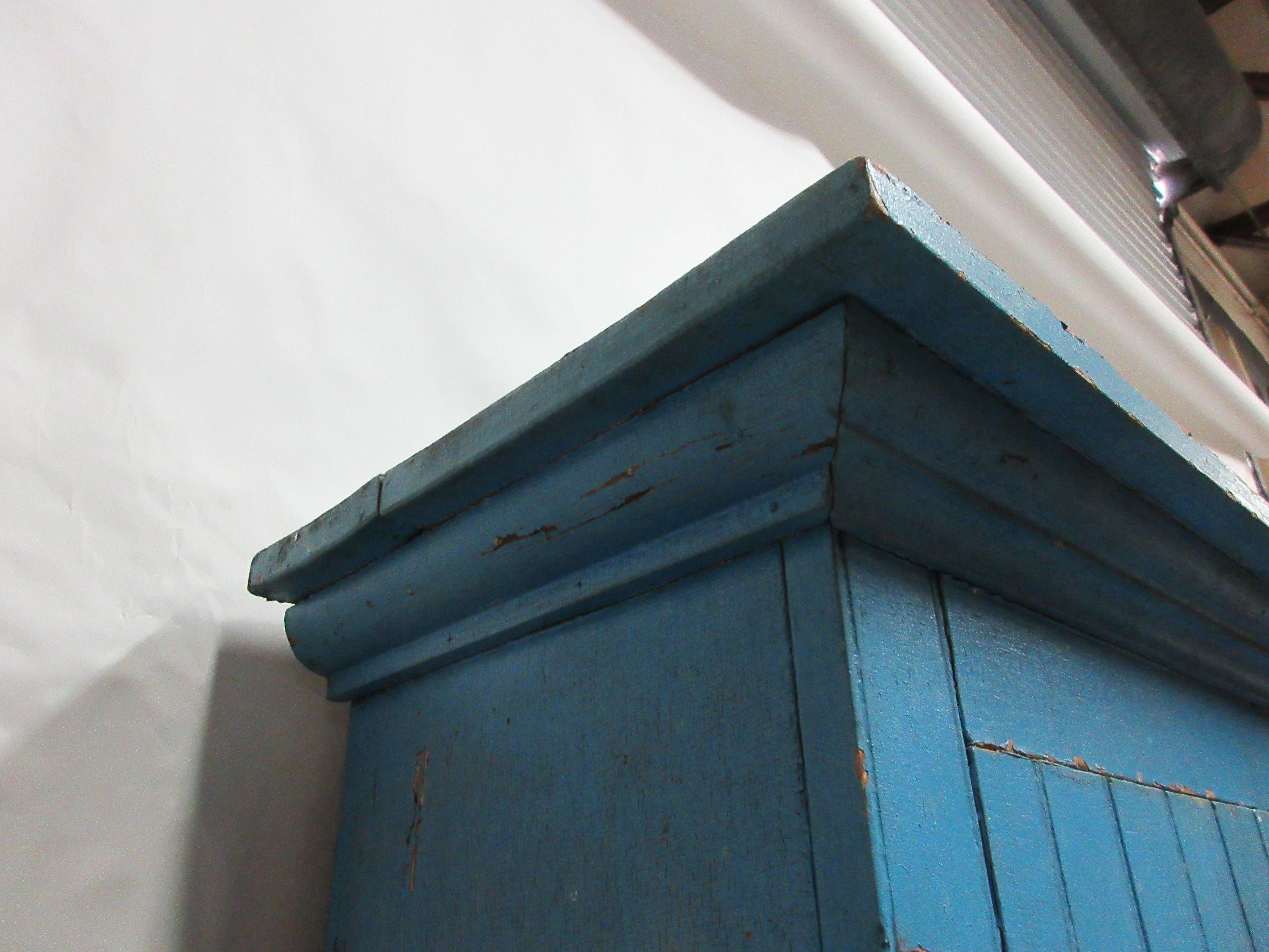Original Painted Blue Hanging Cupboard For Sale 6