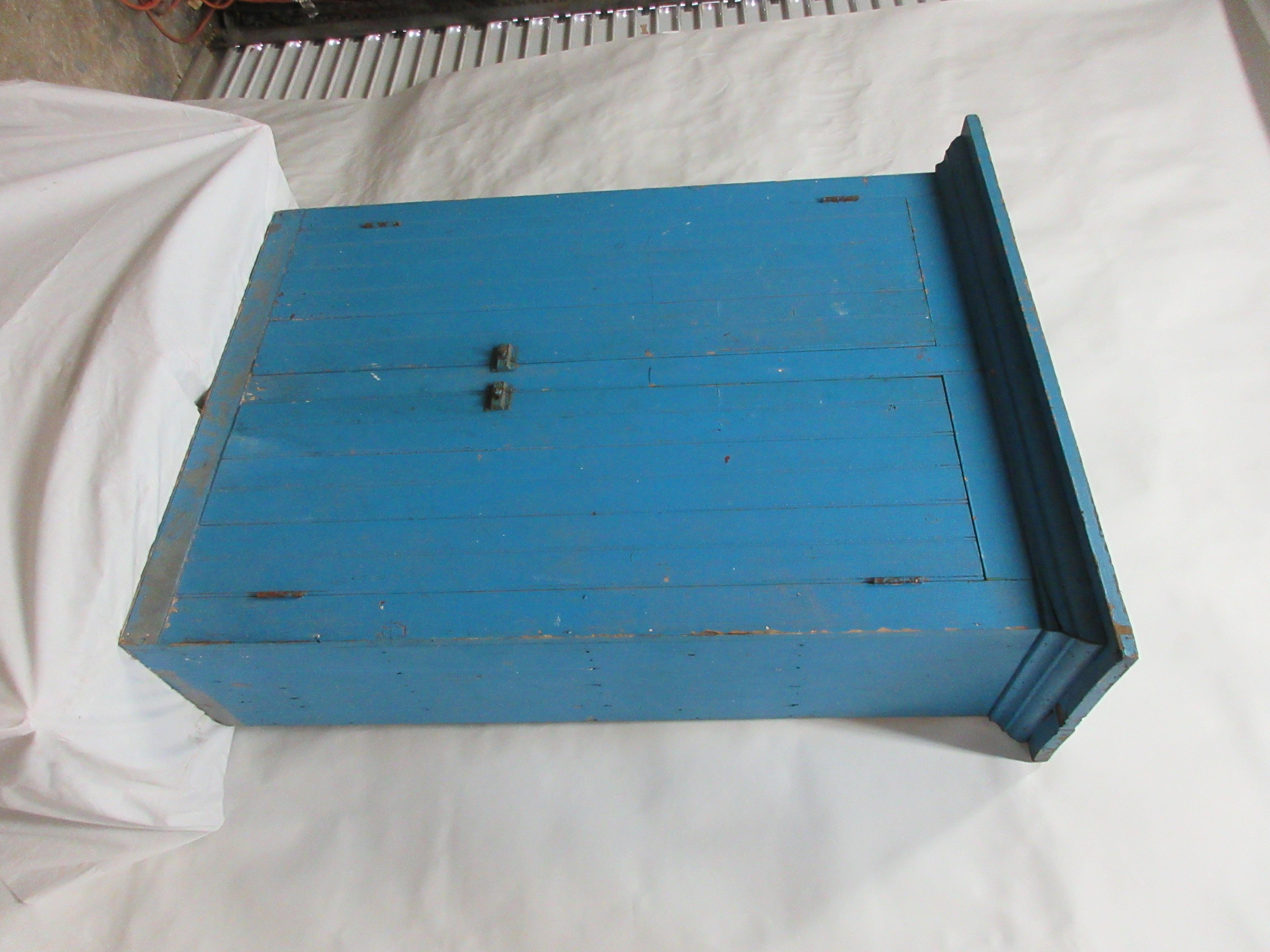 Swedish Original Painted Blue Hanging Cupboard For Sale