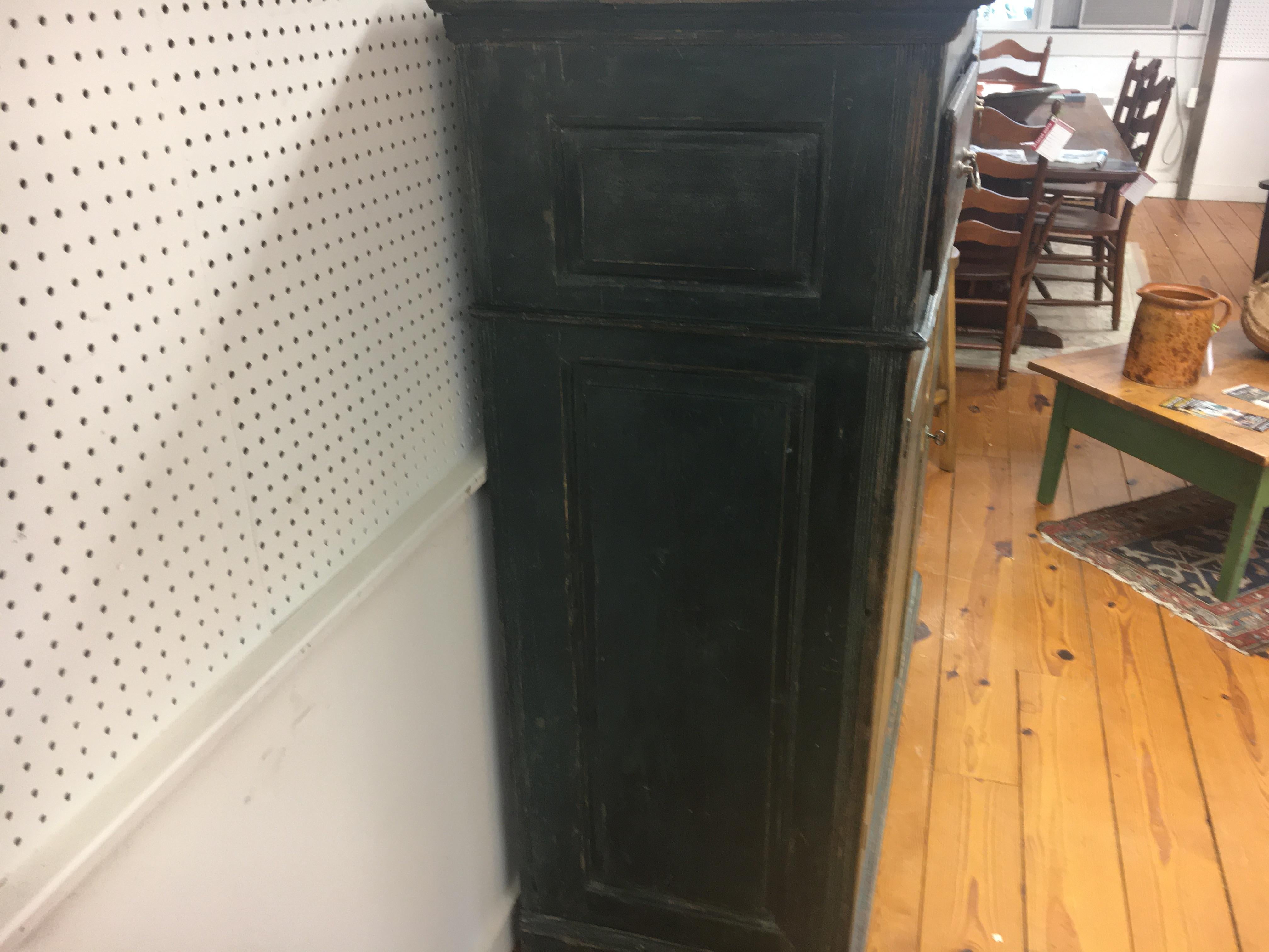 Early 19th Century Original Painted Canadian 2 Door, 2 Drawer Large Buffet