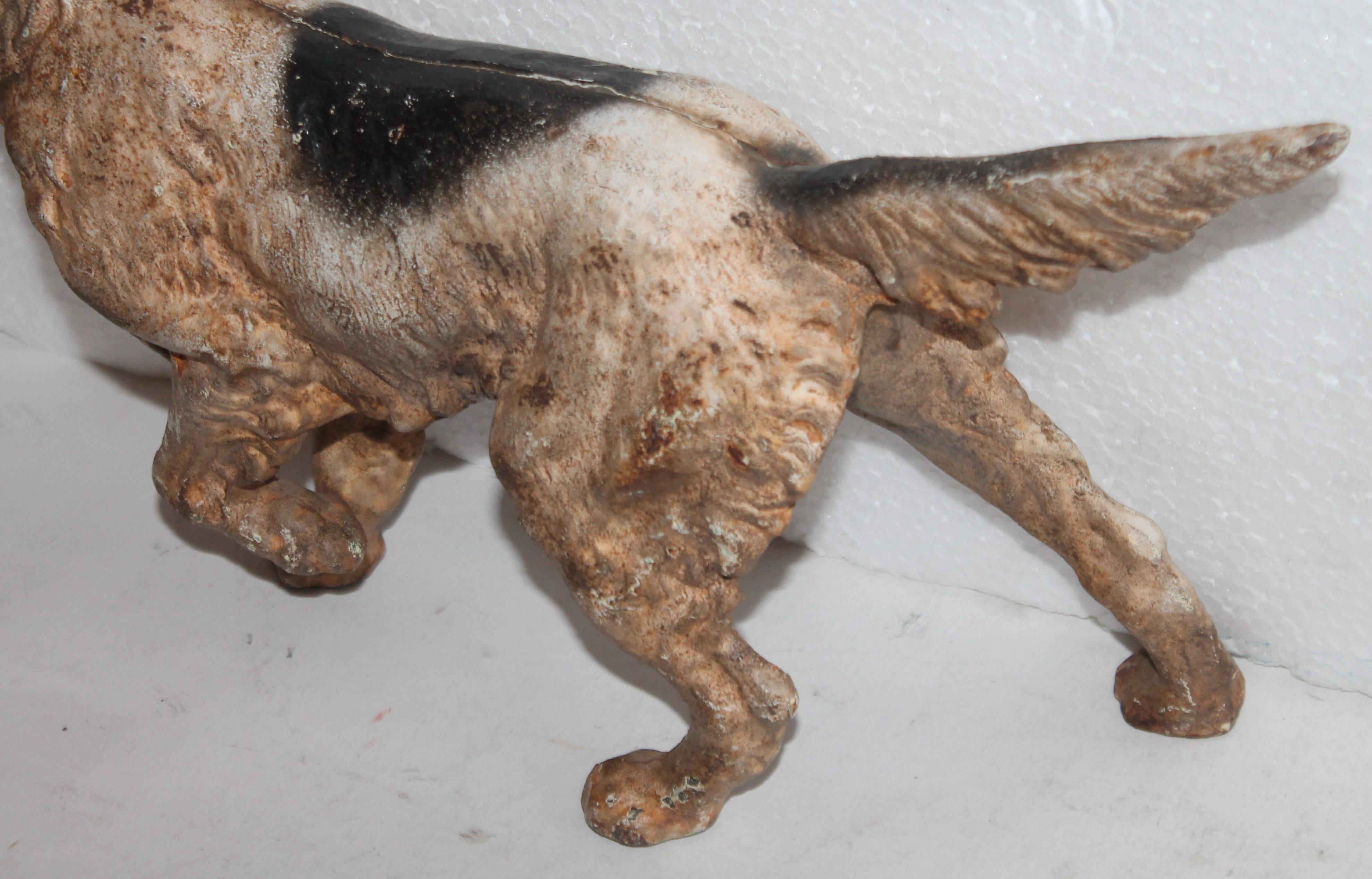 American Original Painted Cast Iron Dog Door Stop