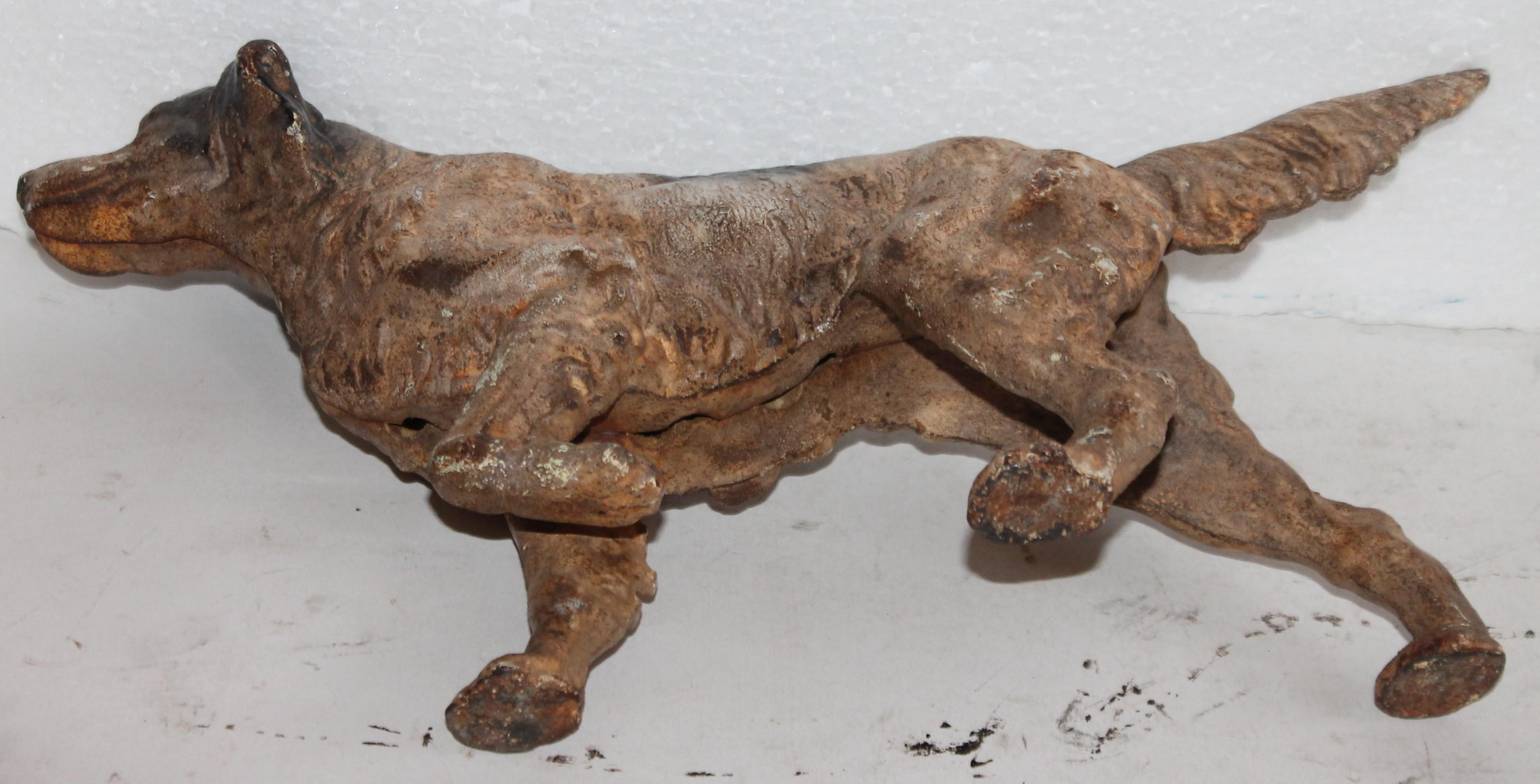 Original Painted Cast Iron Dog Door Stop 1