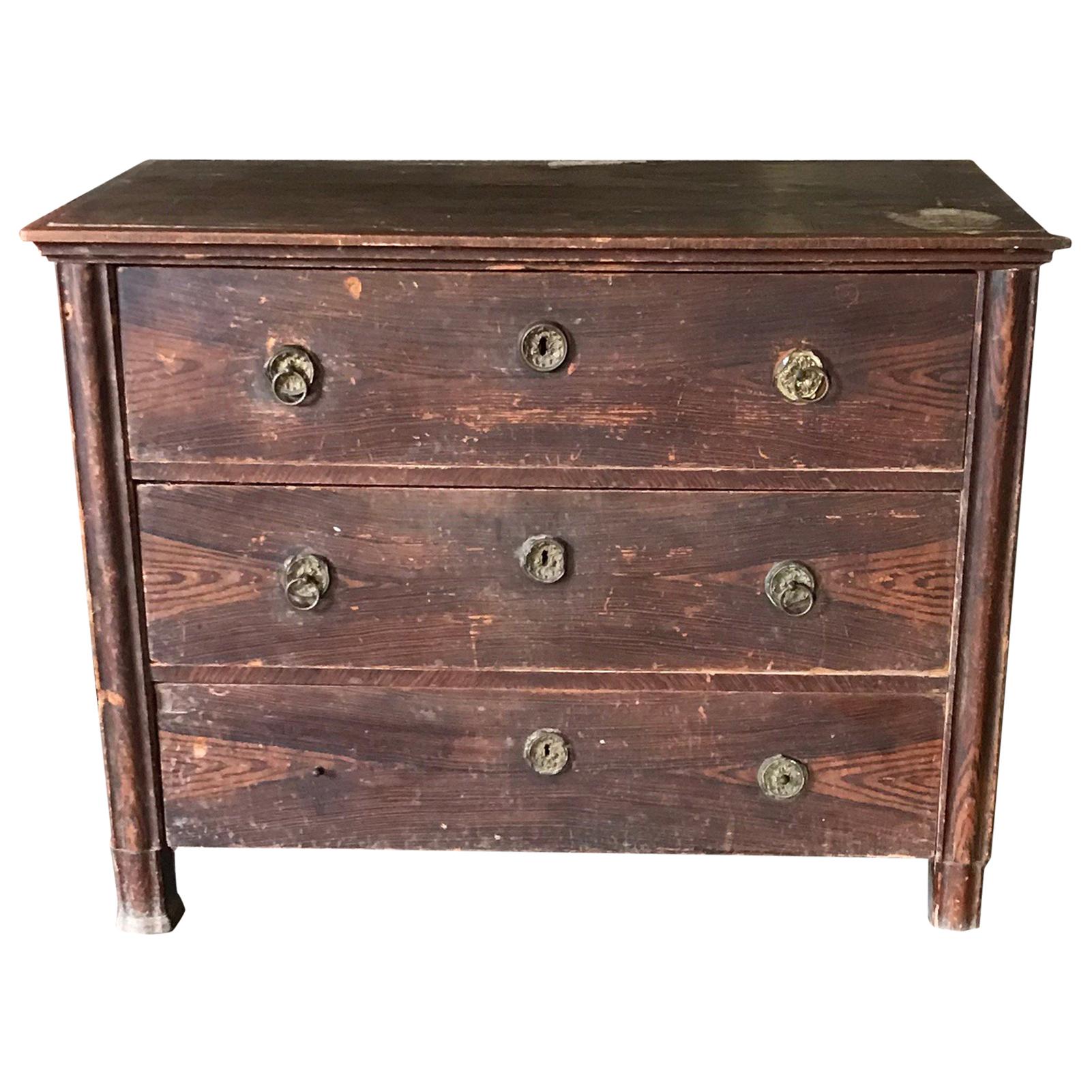 Original Painted Chest of Drawers from Hungary For Sale