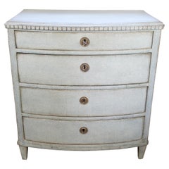 Original Painted Chest Of Drawers Made In Greenish Color From 1790s