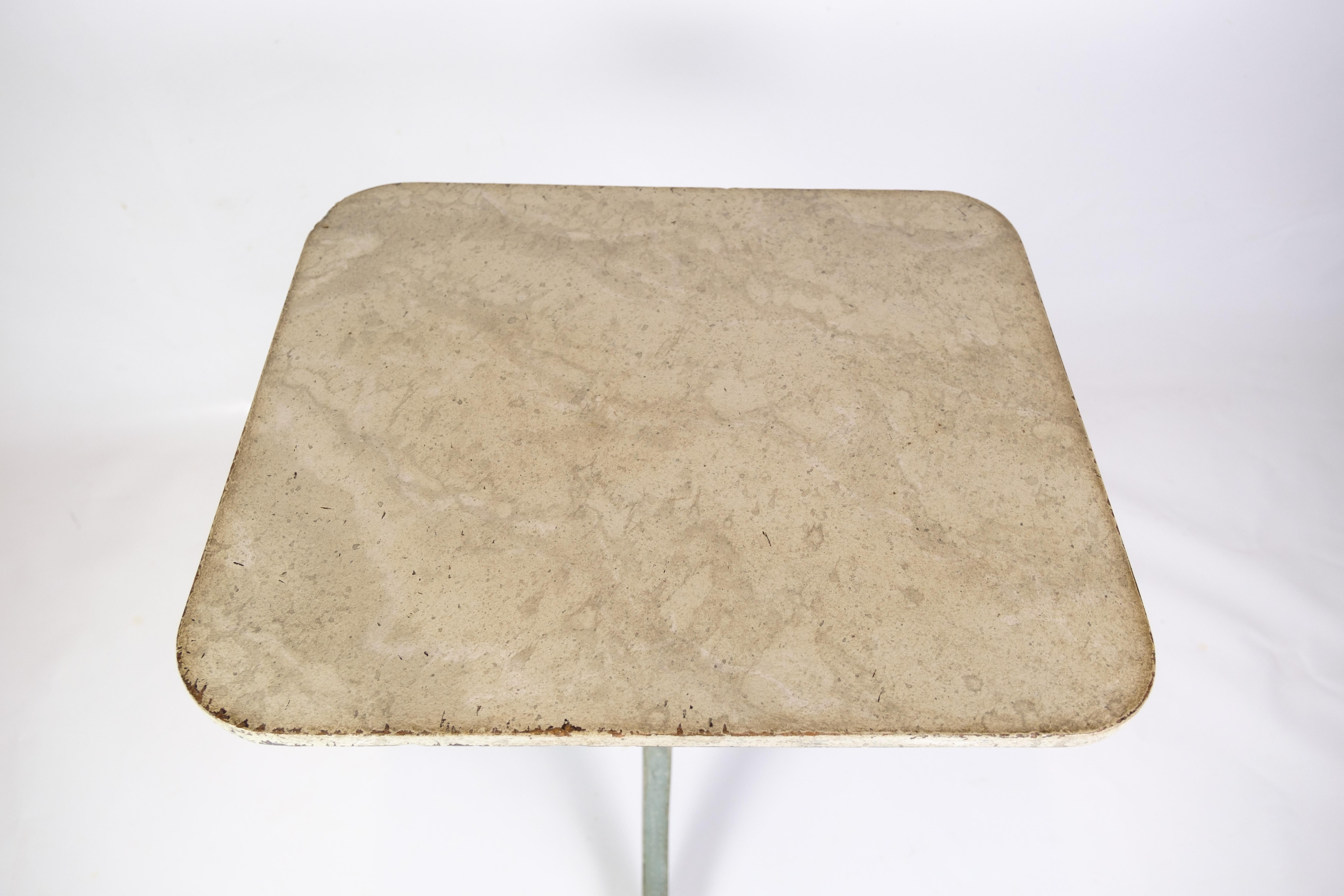 Original Painted Column Side Table With Tilt Function Made In Blue & Grey Colors In Good Condition For Sale In Lejre, DK
