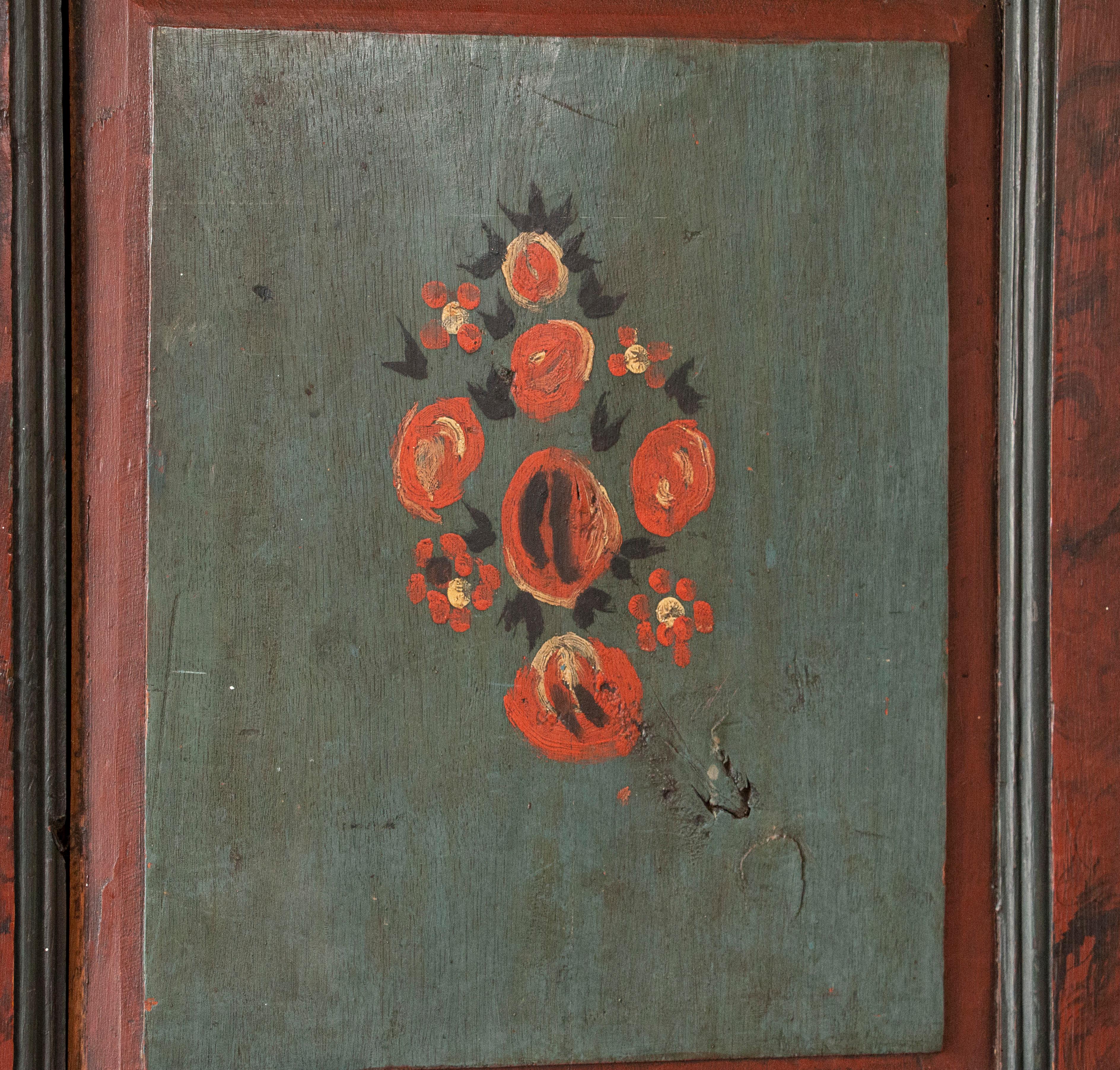 19th Century Original Painted Cupboard Dated 1835 from Sweden