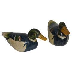 Vintage Original Painted Decoys, Pair