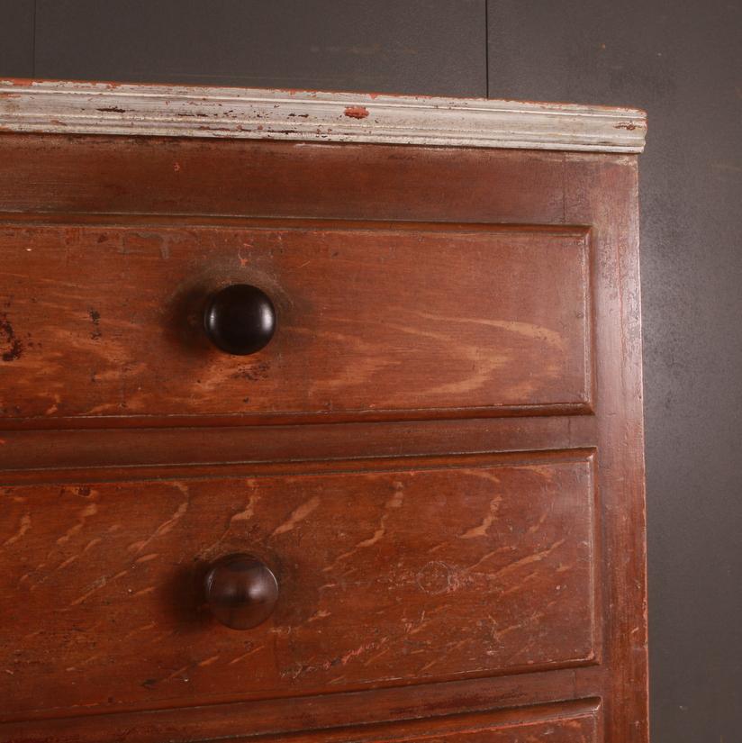 Hand-Painted Original Painted English Cupboard
