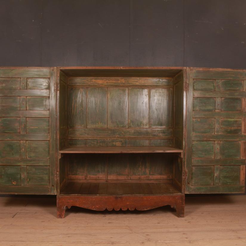 Pine Original Painted English Cupboard