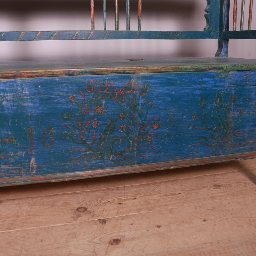 19th Century Original Painted European Bench