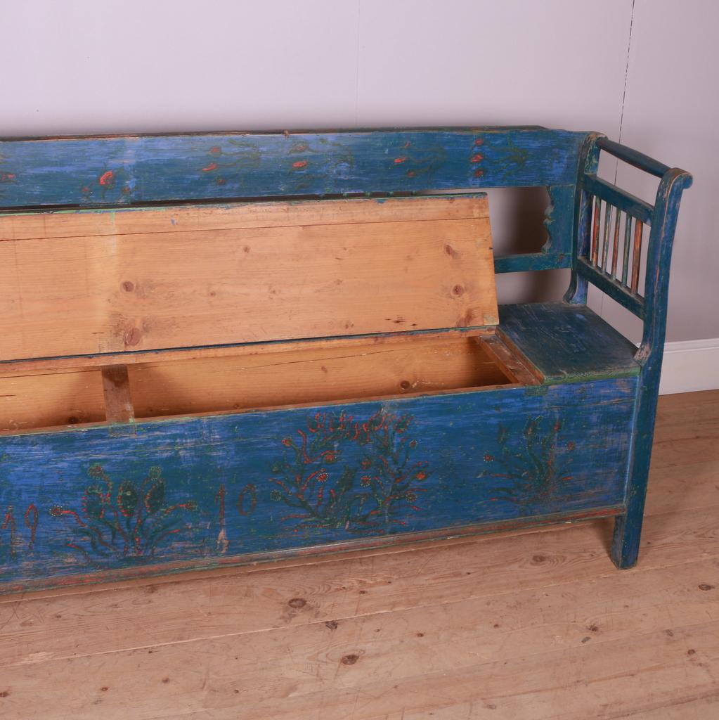 Original Painted European Bench 3