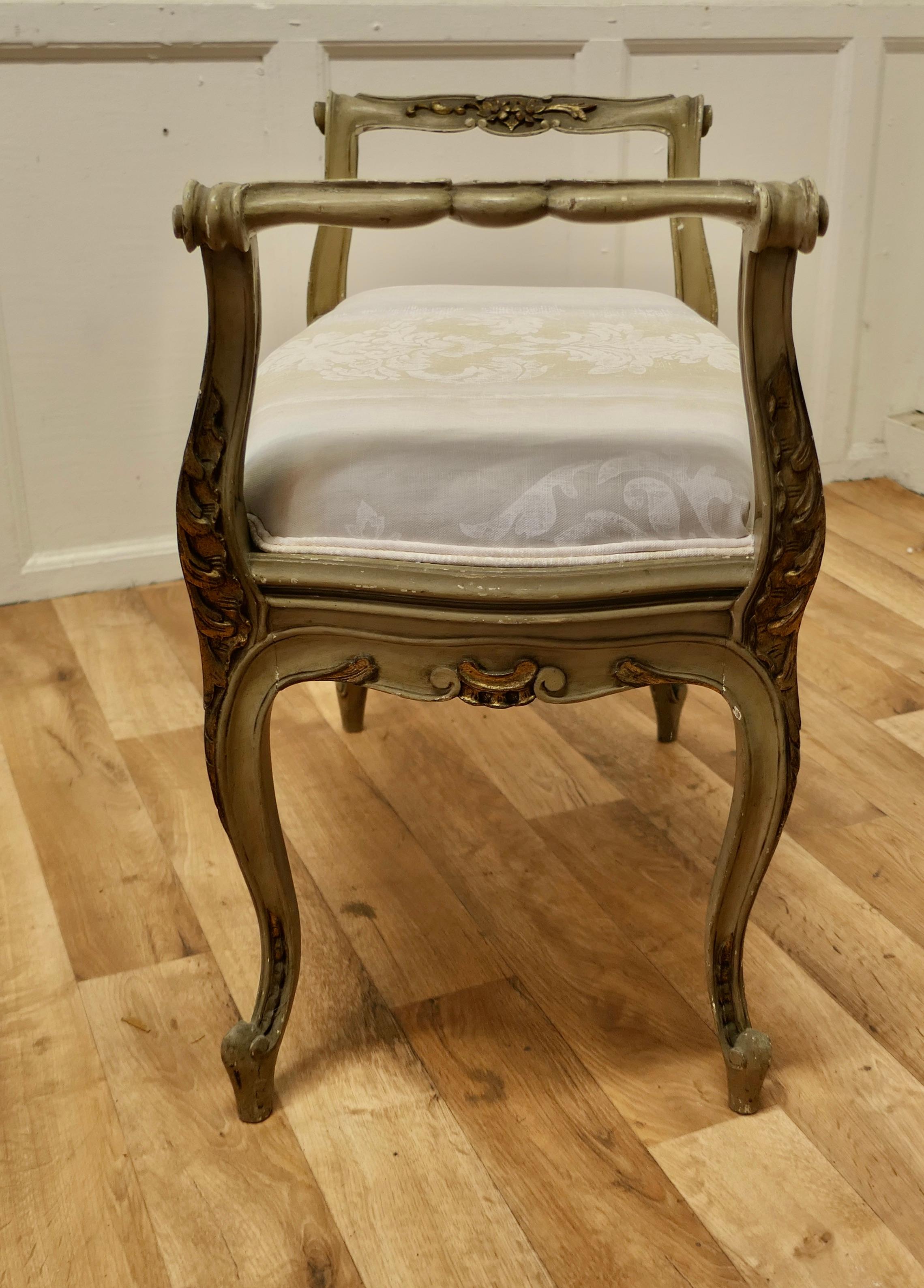 Original Painted French Louis Philippe Boudoir Window Seat For Sale 1