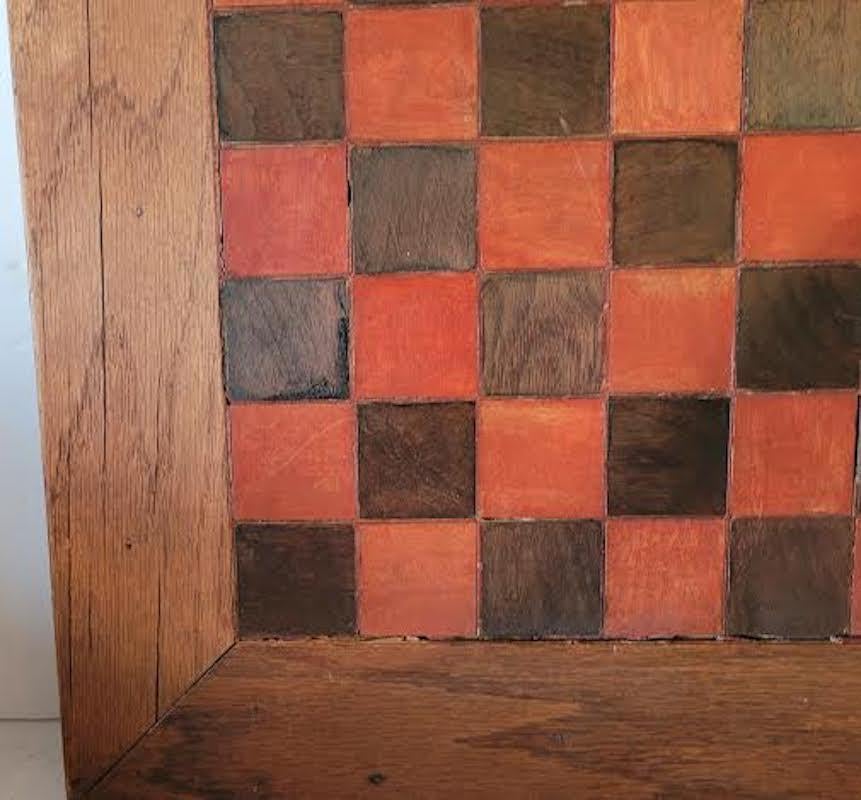 Folk Art Original Painted Game Board, Signed and Dated For Sale