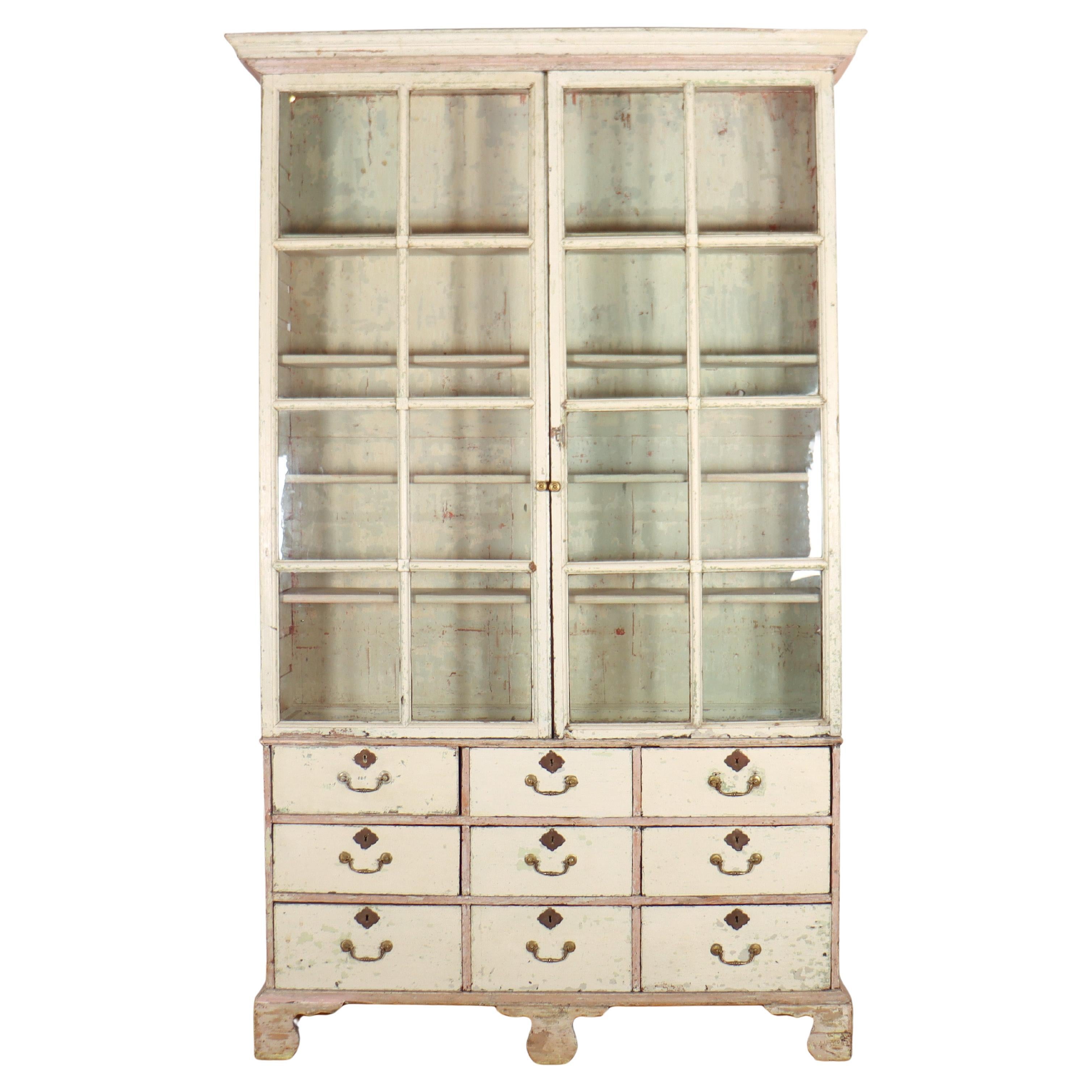 Original Painted Georgian Bookcase