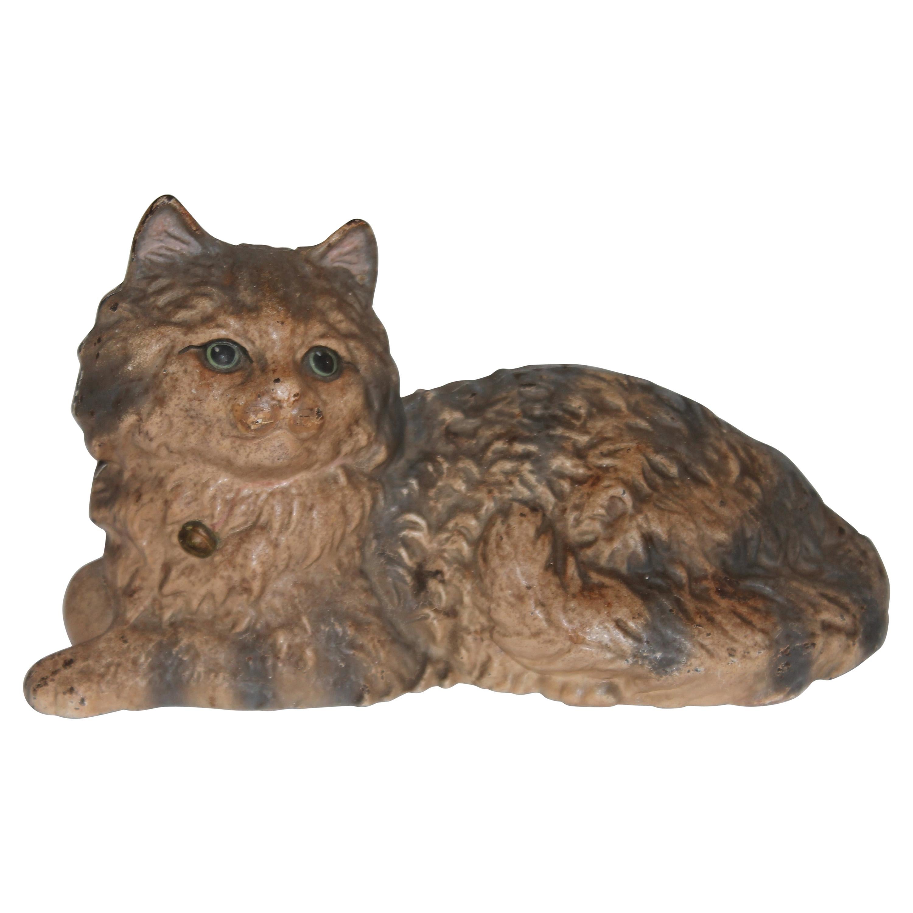 Original Painted Hubley Cat Door Stop