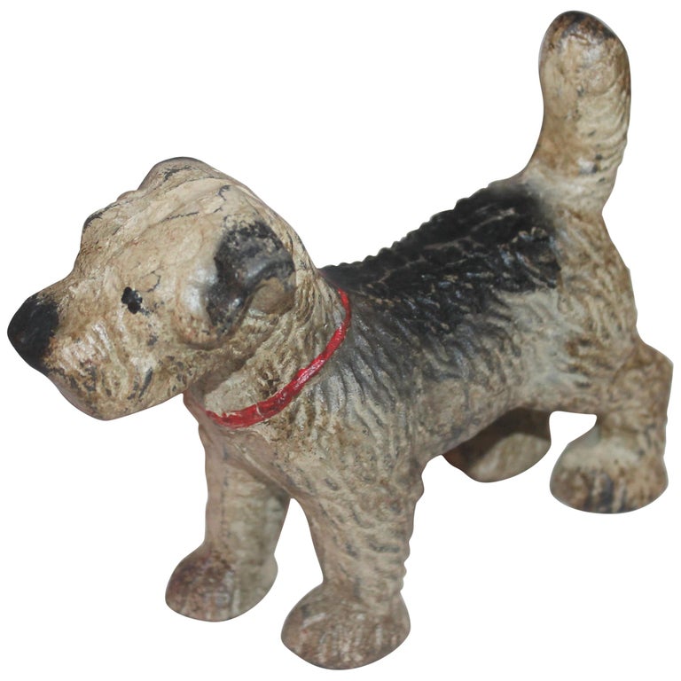 Original Painted Hubley Dog Door Stop at 1stDibs