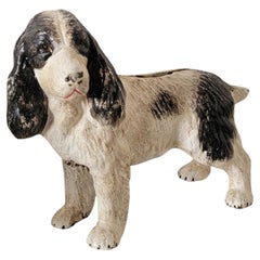 Original Painted Iron Dog Bank