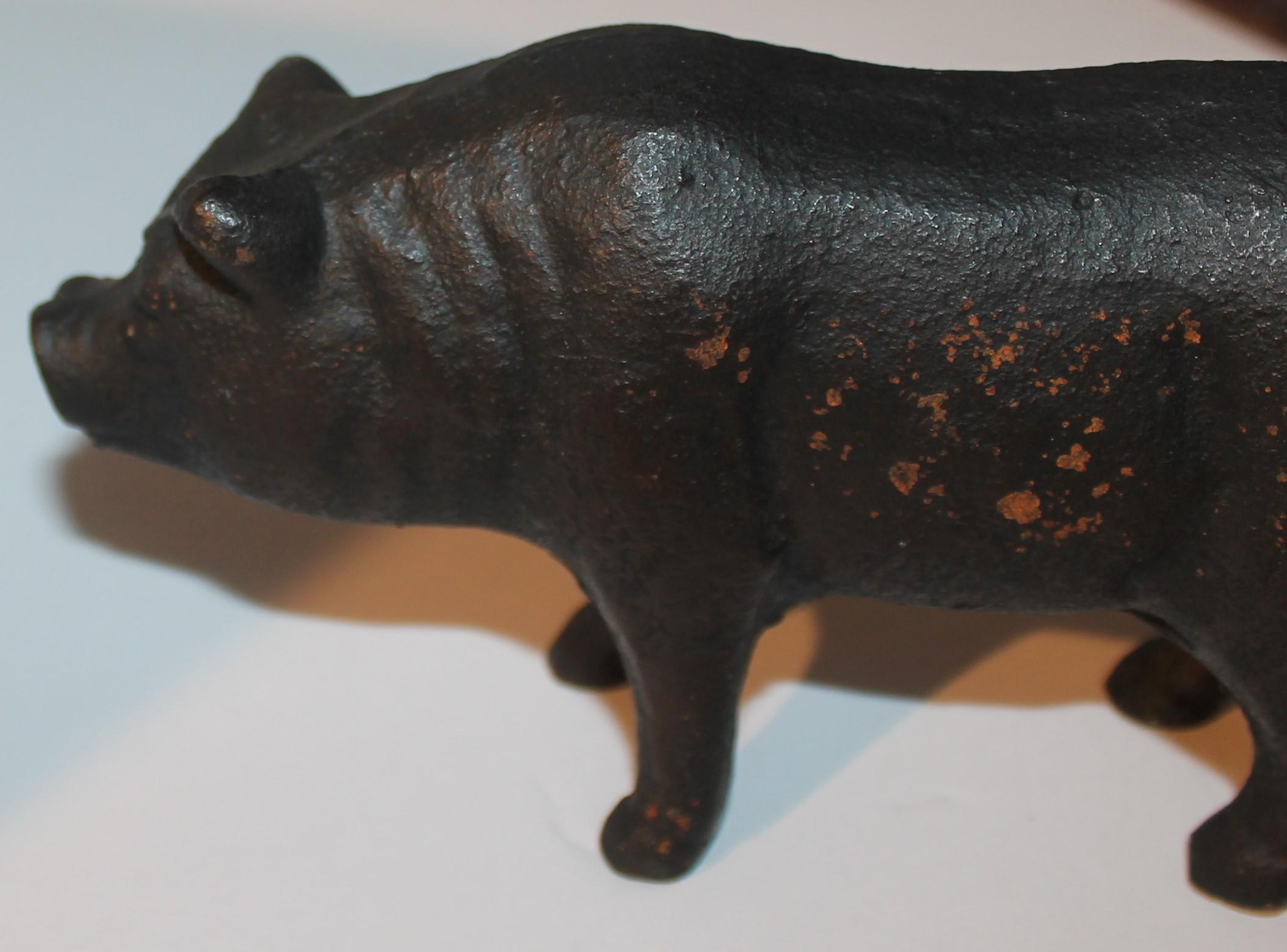 19th Century Original Painted Iron Pig For Sale