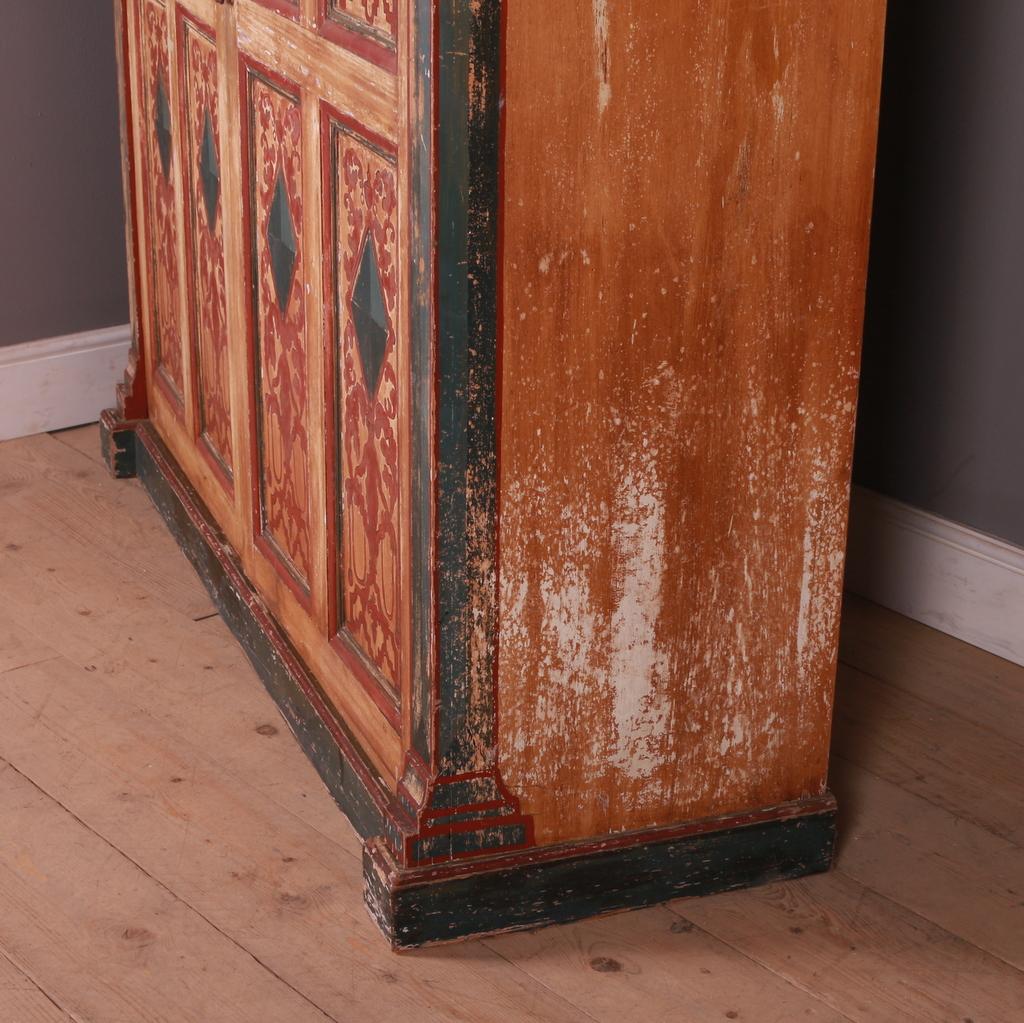 19th Century Original Painted Italian Armoire For Sale