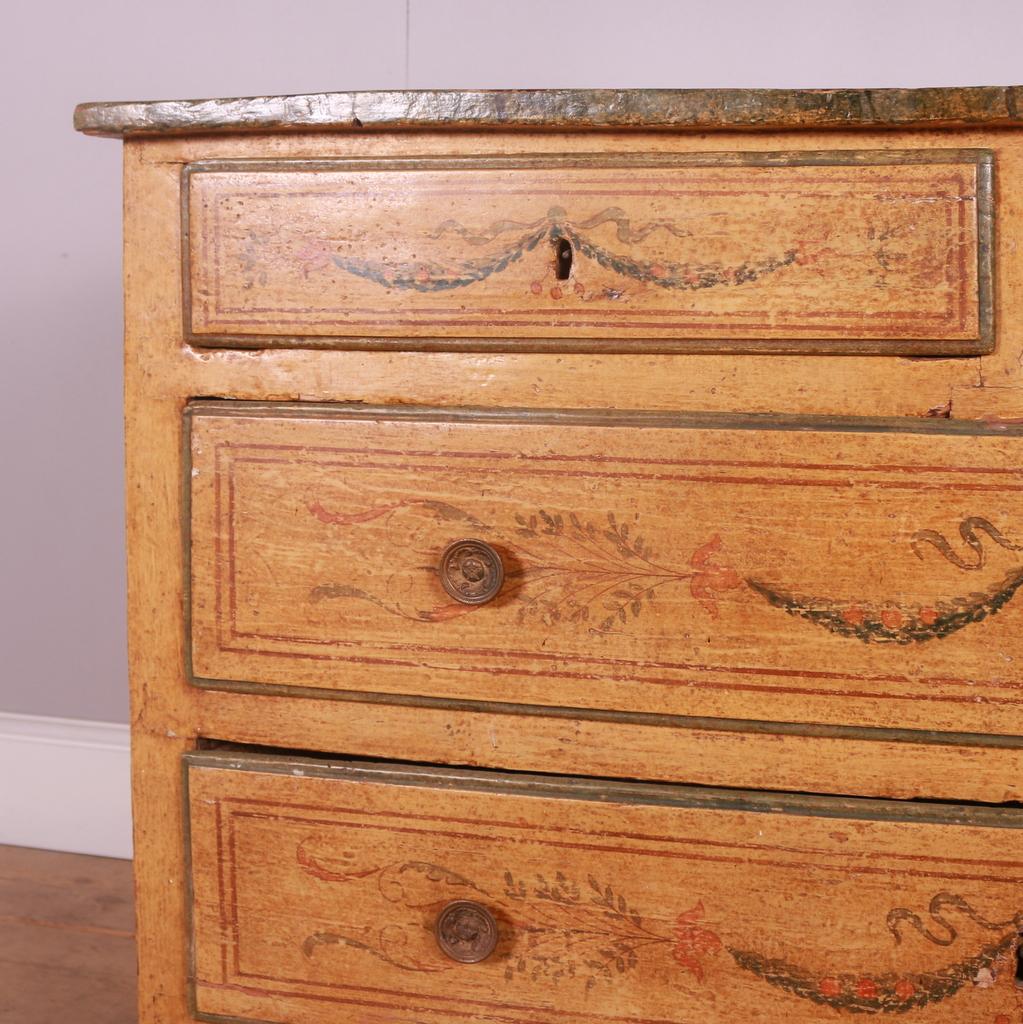 Hand-Painted Original Painted Italian Commode For Sale