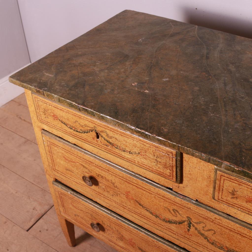 Pine Original Painted Italian Commode For Sale