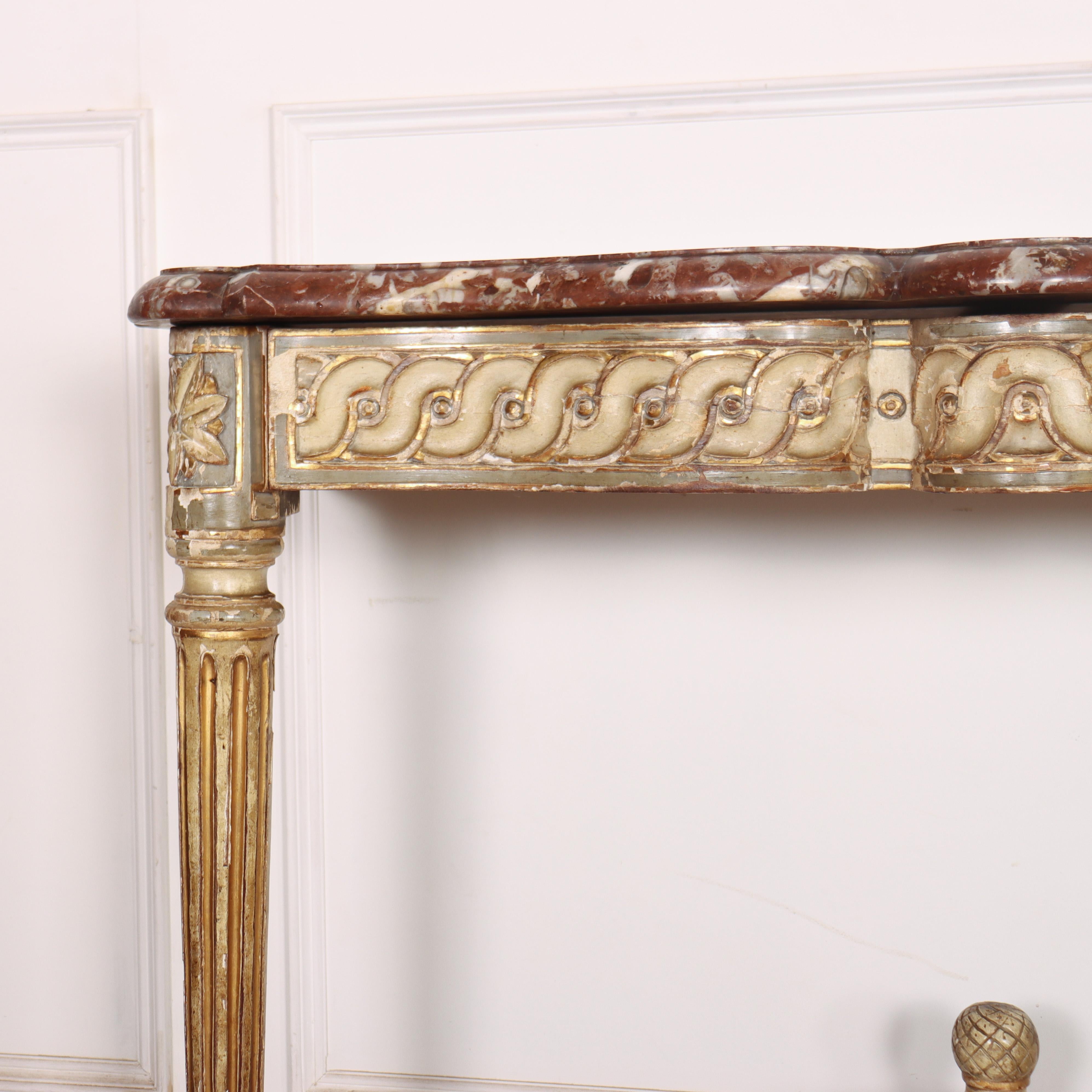 19th Century Original Painted Italian Console Table For Sale