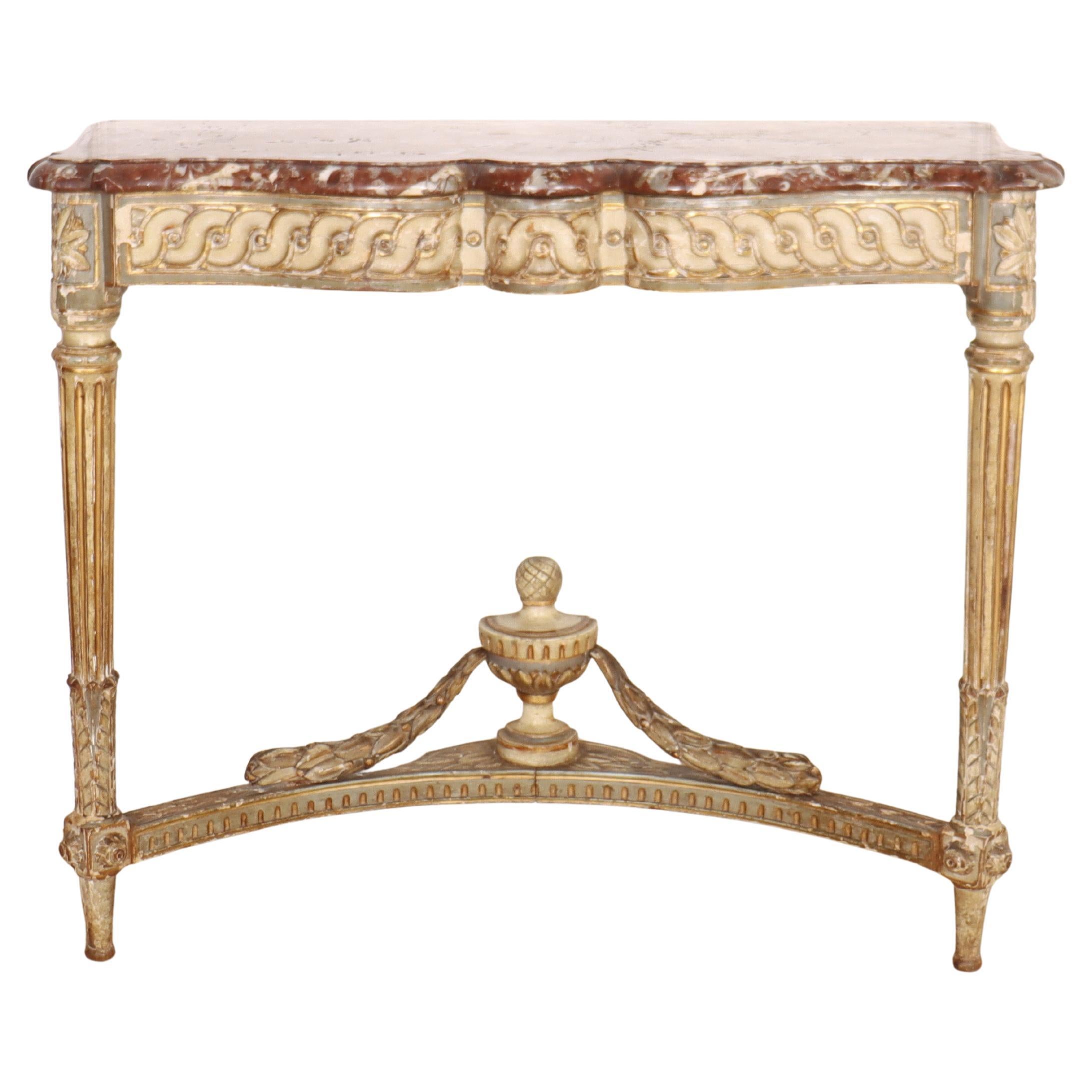 Original Painted Italian Console Table For Sale