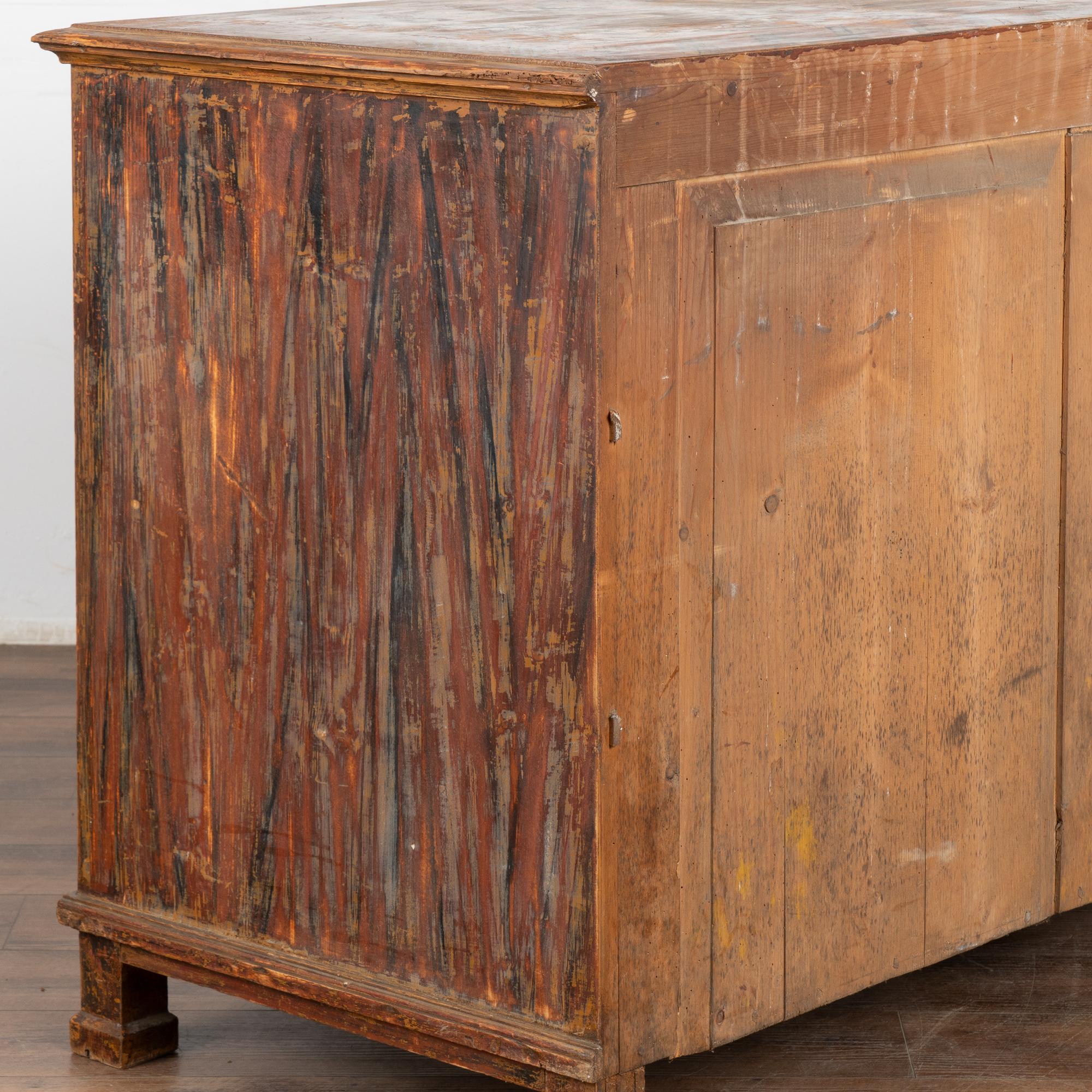 Grande comò a tre cassetti originale dipinto del 1894 in vendita 6