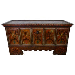 Original Painted Marriage Coffer