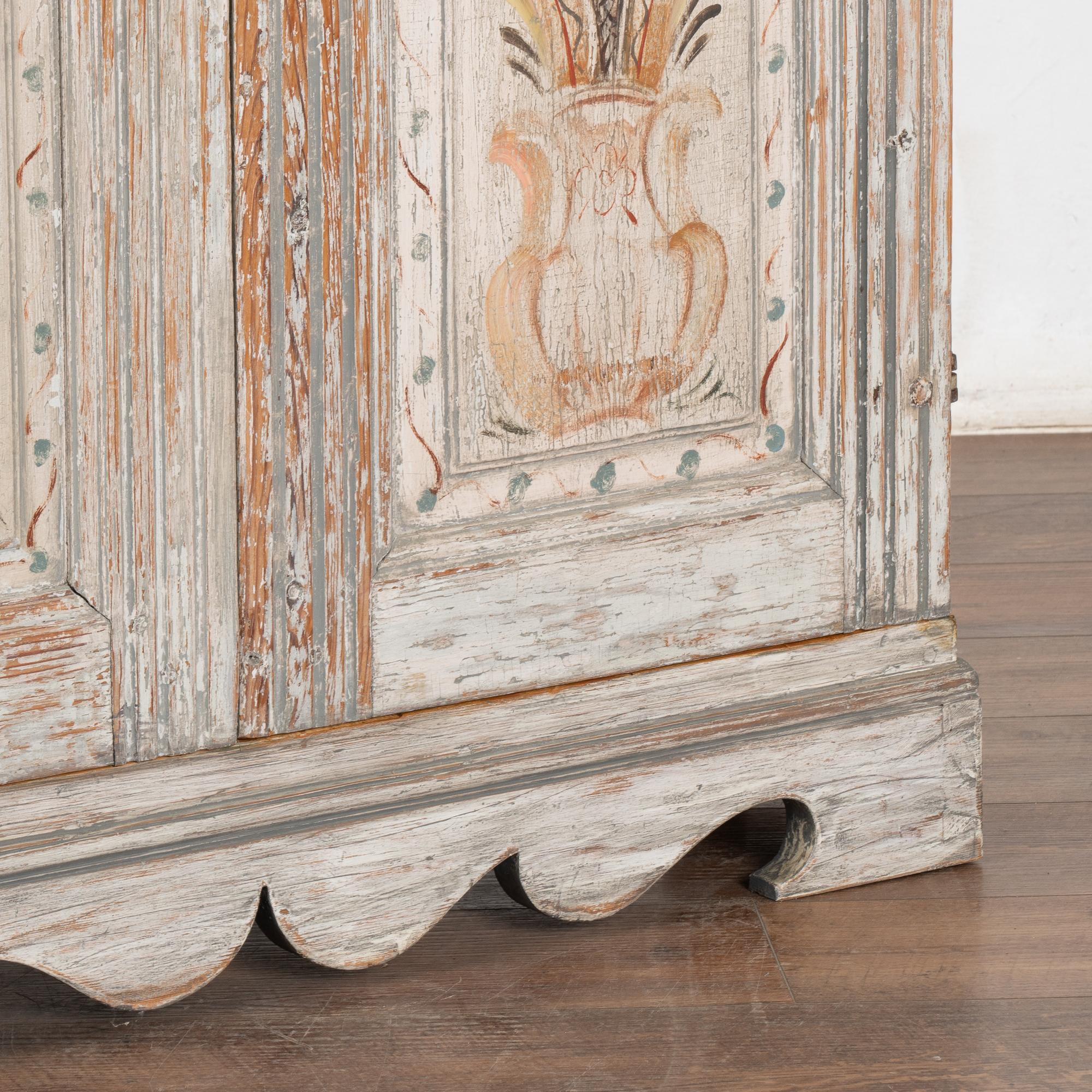 Original Painted Narrow Pine Cabinet Sideboard, Sweden circa 1860 6