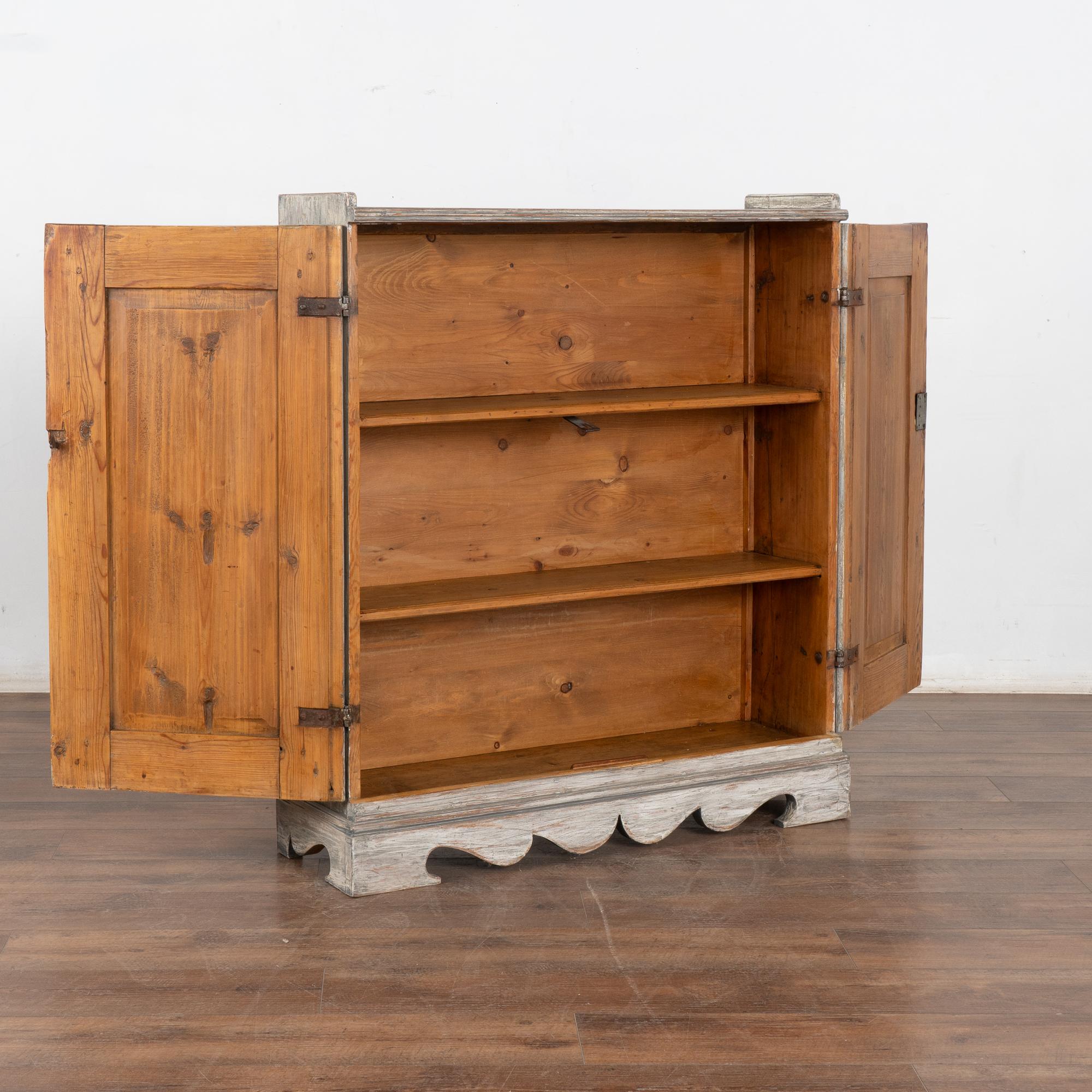Country Original Painted Narrow Pine Cabinet Sideboard, Sweden circa 1860