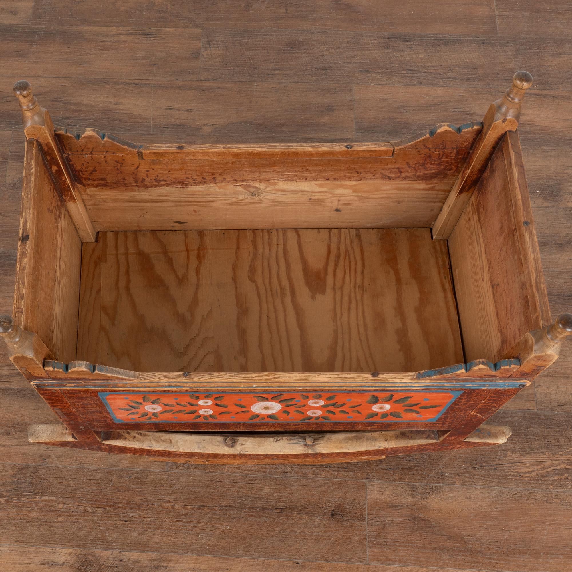 vintage wooden baby cradle