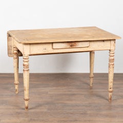 Original Painted Pine Drop Leaf Side Table, Sweden circa 1840