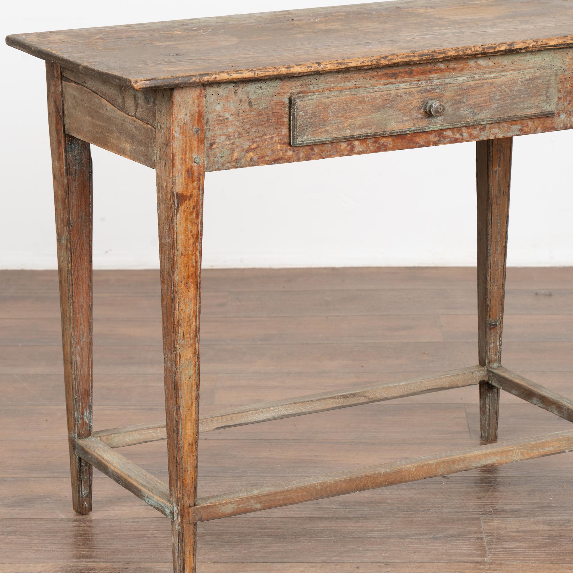 19th Century Original Painted Pine Side Table With Drawer, Sweden circa 1820-40