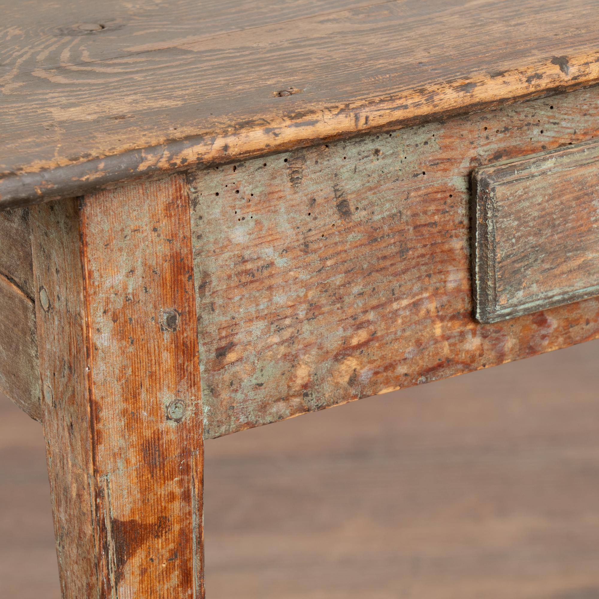 Original Painted Pine Side Table With Drawer, Sweden circa 1820-40 1