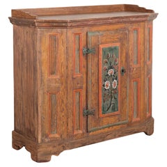 Original Painted Pine Sideboard Cabinet, Sweden circa 1820-40