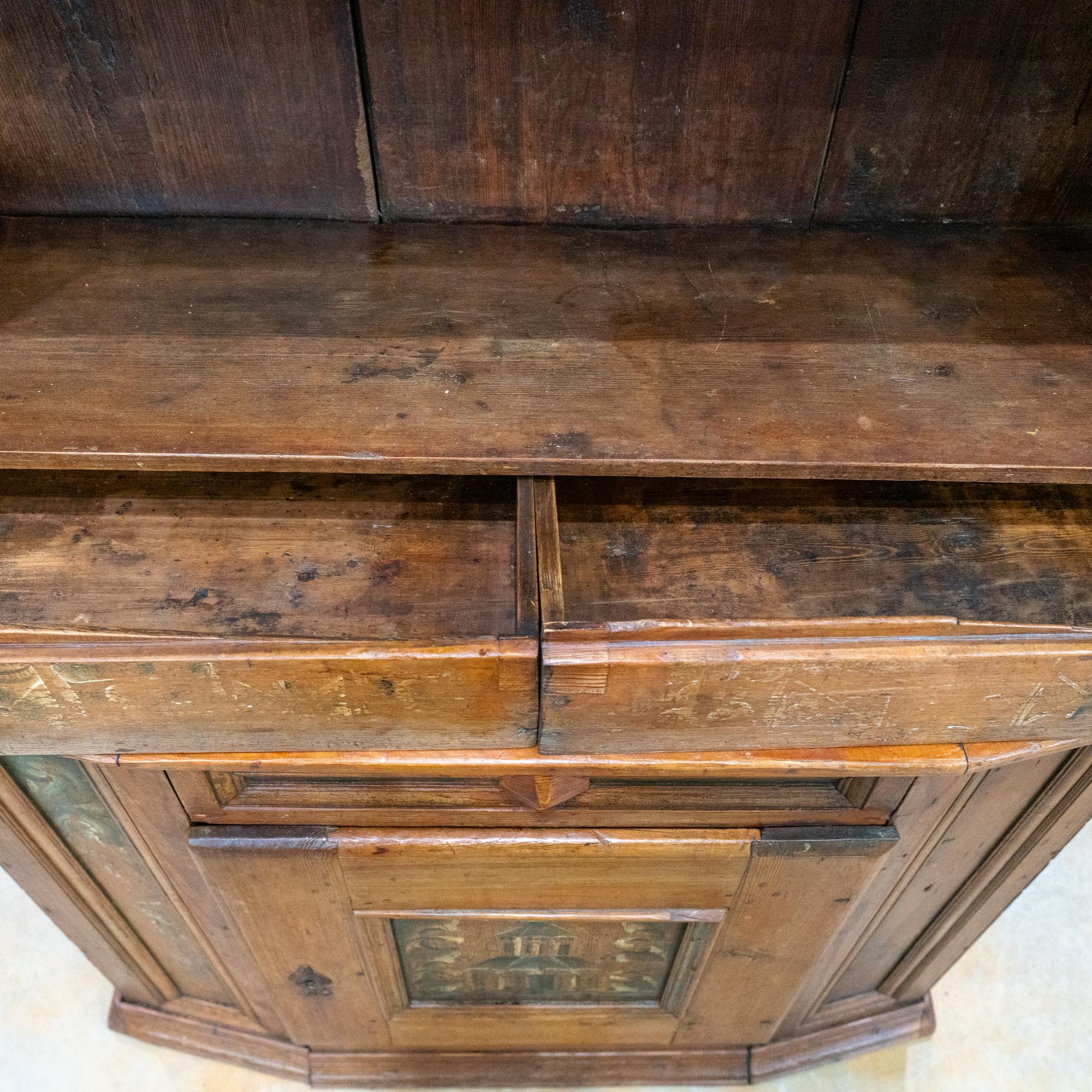 Original Painted Pine Swedish Cabinet Cupboard, circa 1820-40 For Sale 5
