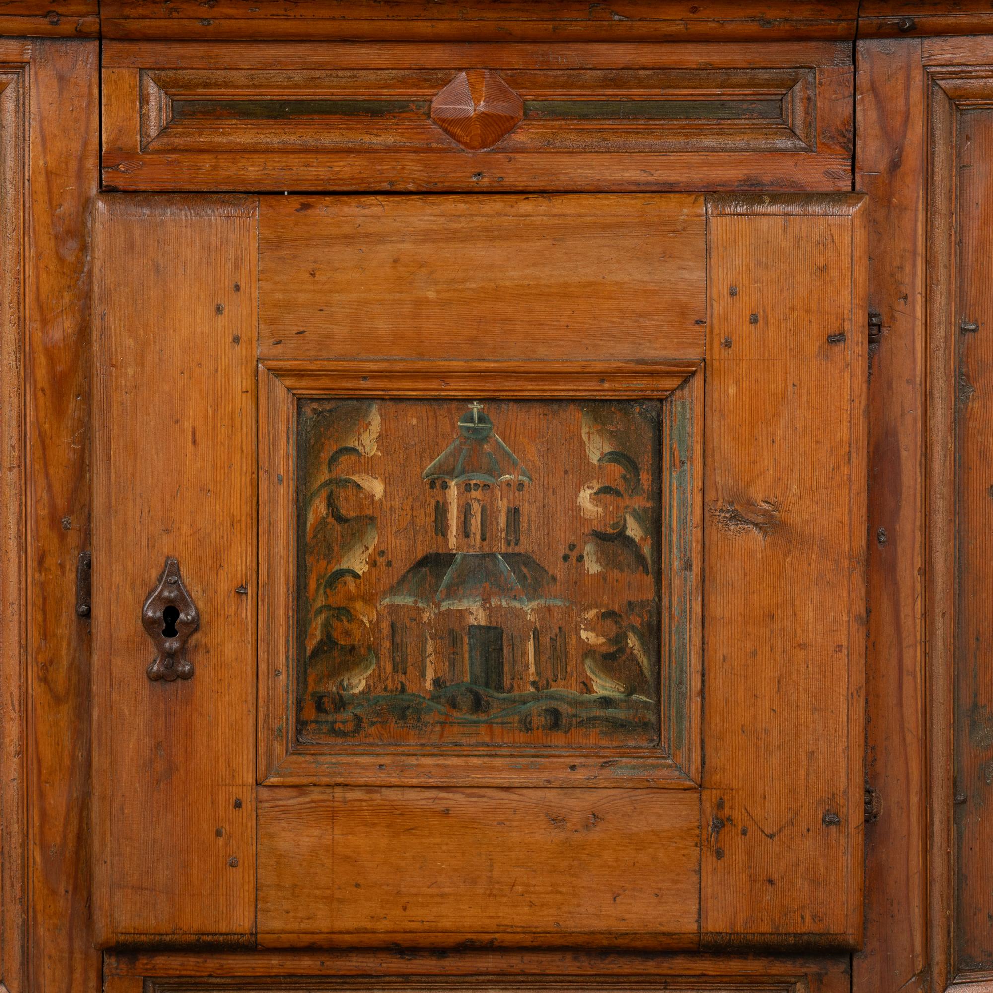 Original Painted Pine Swedish Cabinet Cupboard, circa 1820-40 For Sale 8