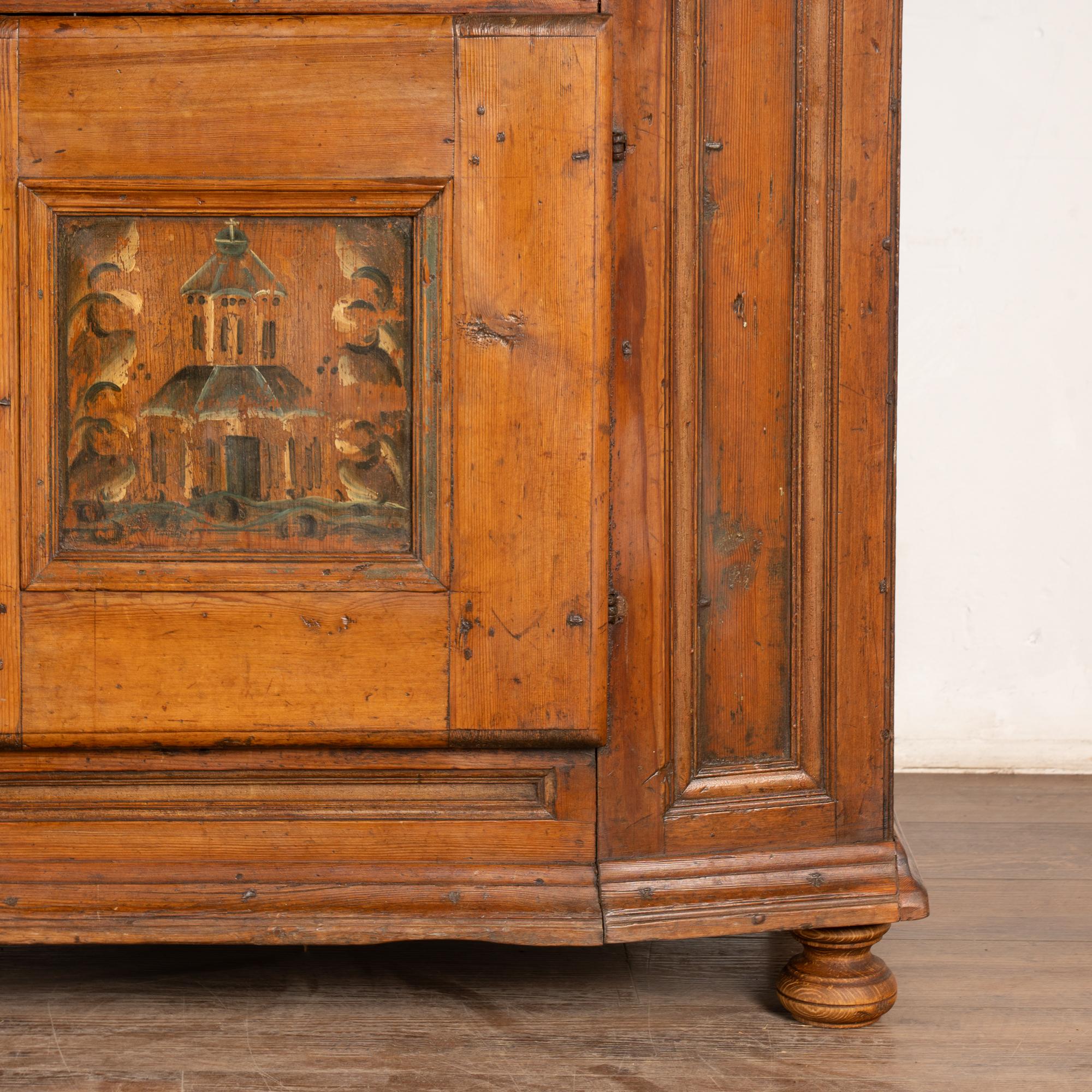Armoire suédoise originale en pin peint, vers 1820-40 4