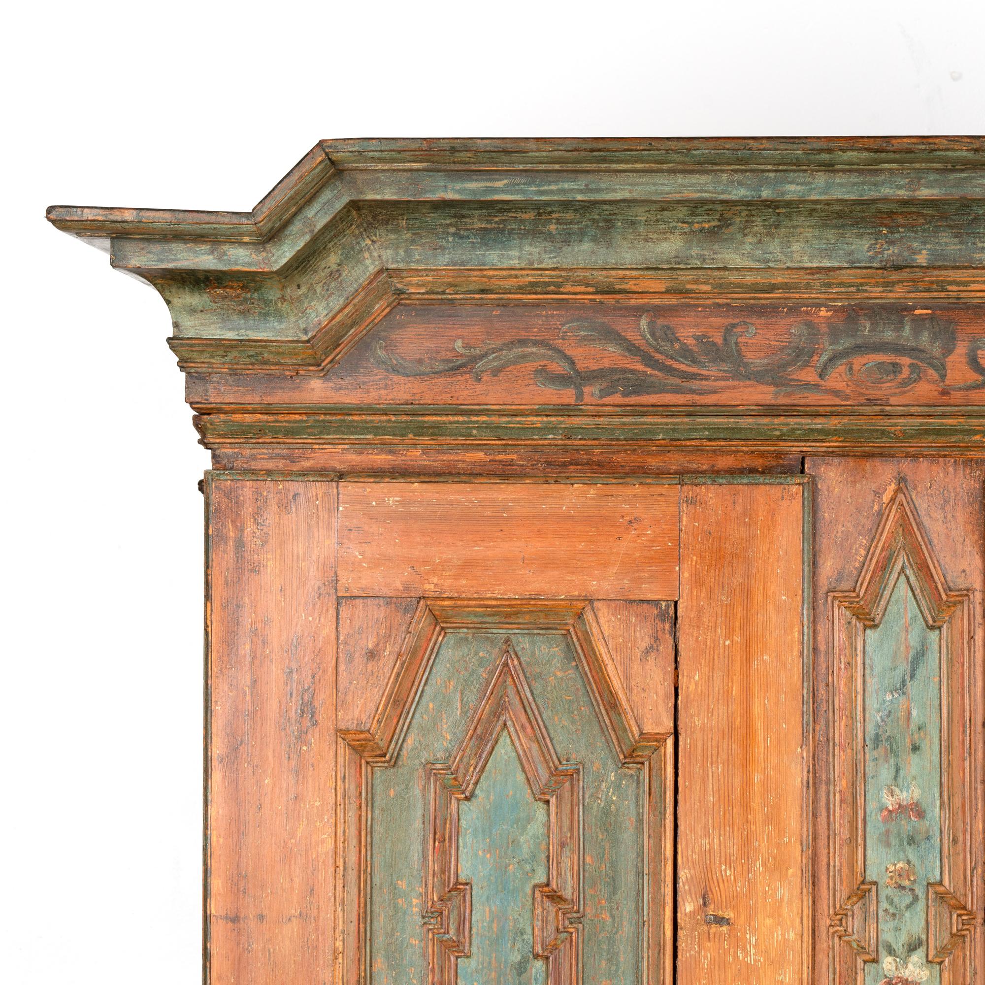 19th Century Original Painted Pine Swedish Cabinet Cupboard, circa 1820-40