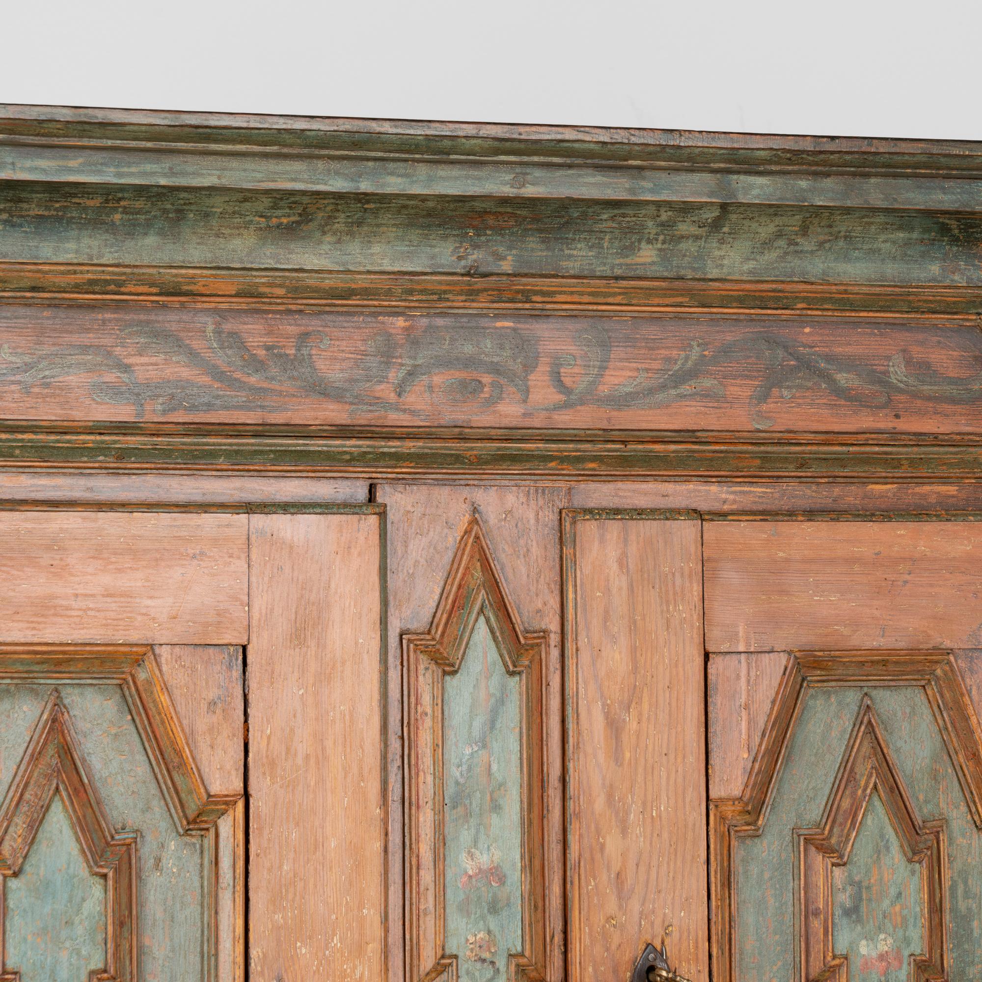Original Painted Pine Swedish Cabinet Cupboard, circa 1820-40 1
