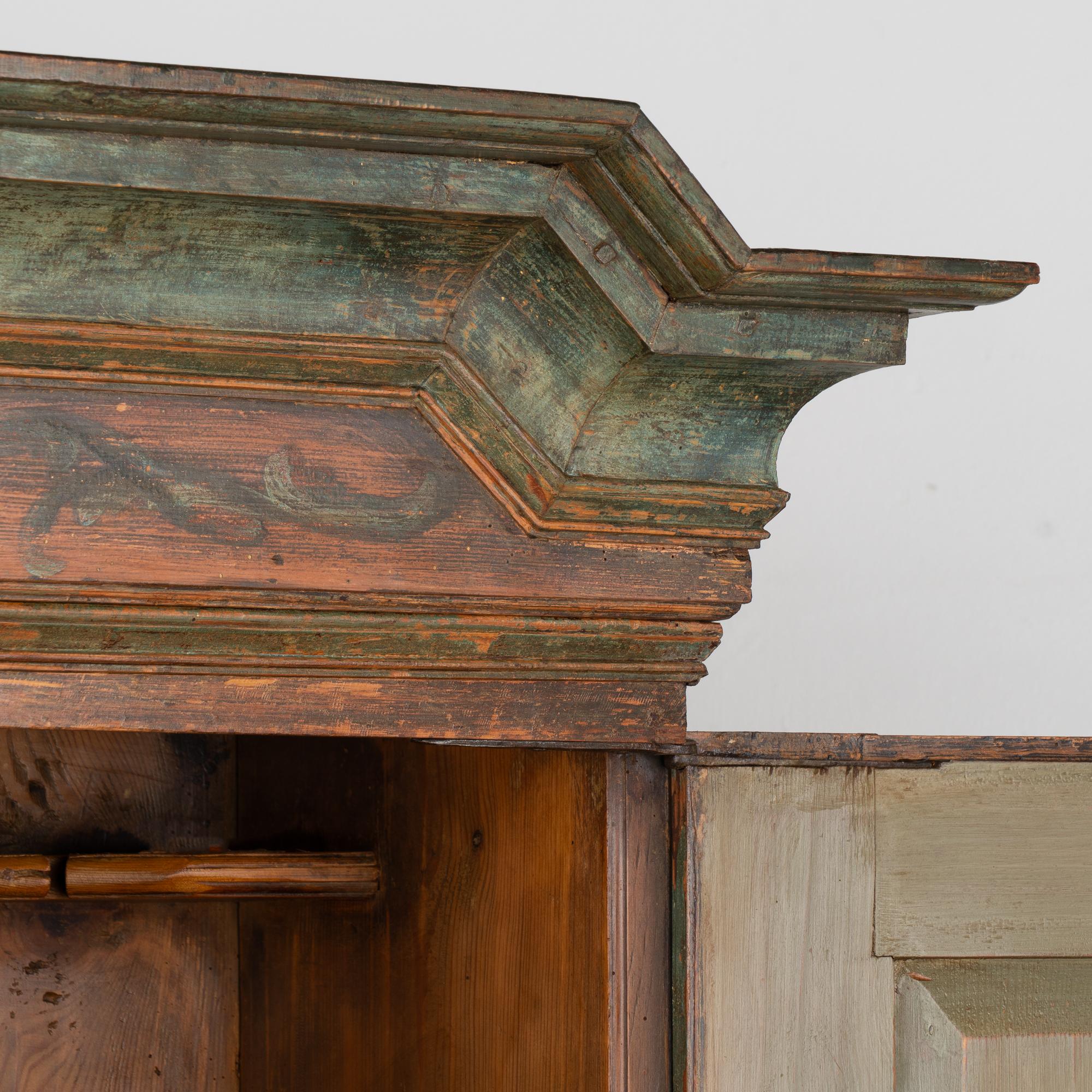 Original Painted Pine Swedish Cabinet Cupboard, circa 1820-40 3