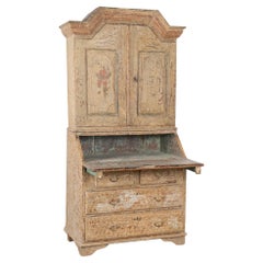 Original Painted Pine Swedish Secretary, circa 1800-40