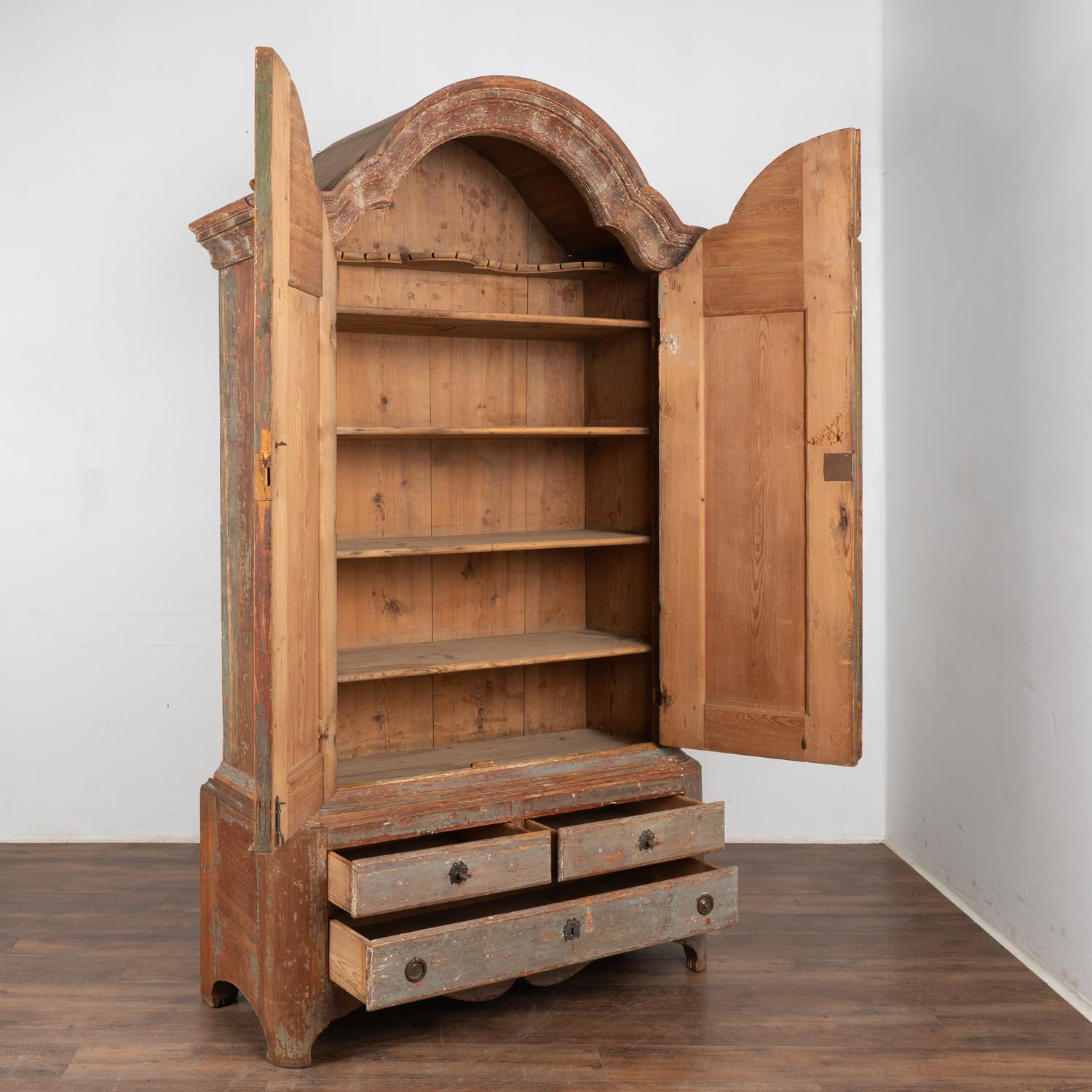 Country Original Painted Pine Swedish Wedding Cabinet, circa 1820-40