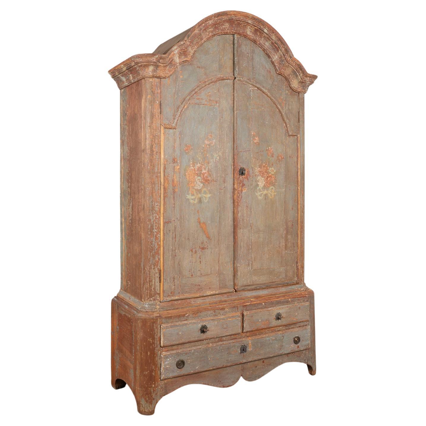 Original Painted Pine Swedish Wedding Cabinet, circa 1820-40 For Sale