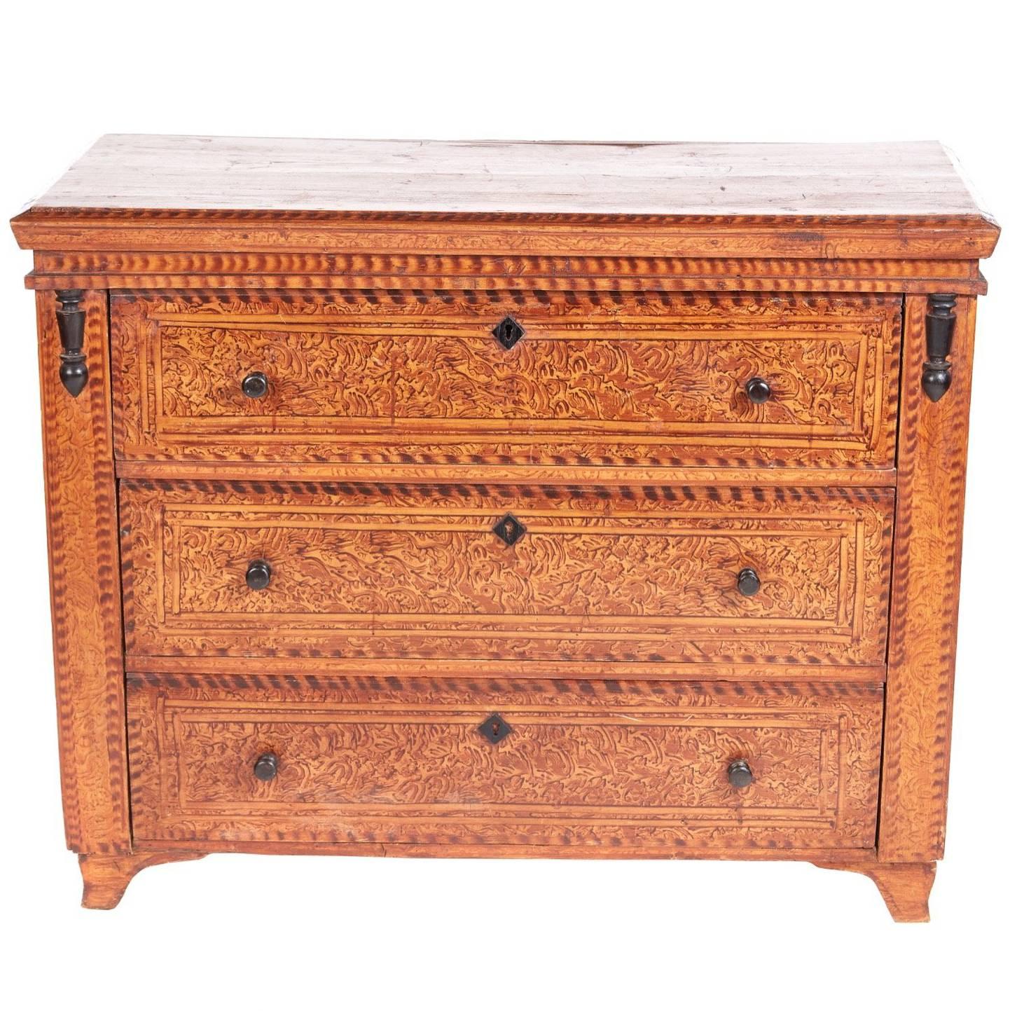 Original Painted Scumbled Commode Chest