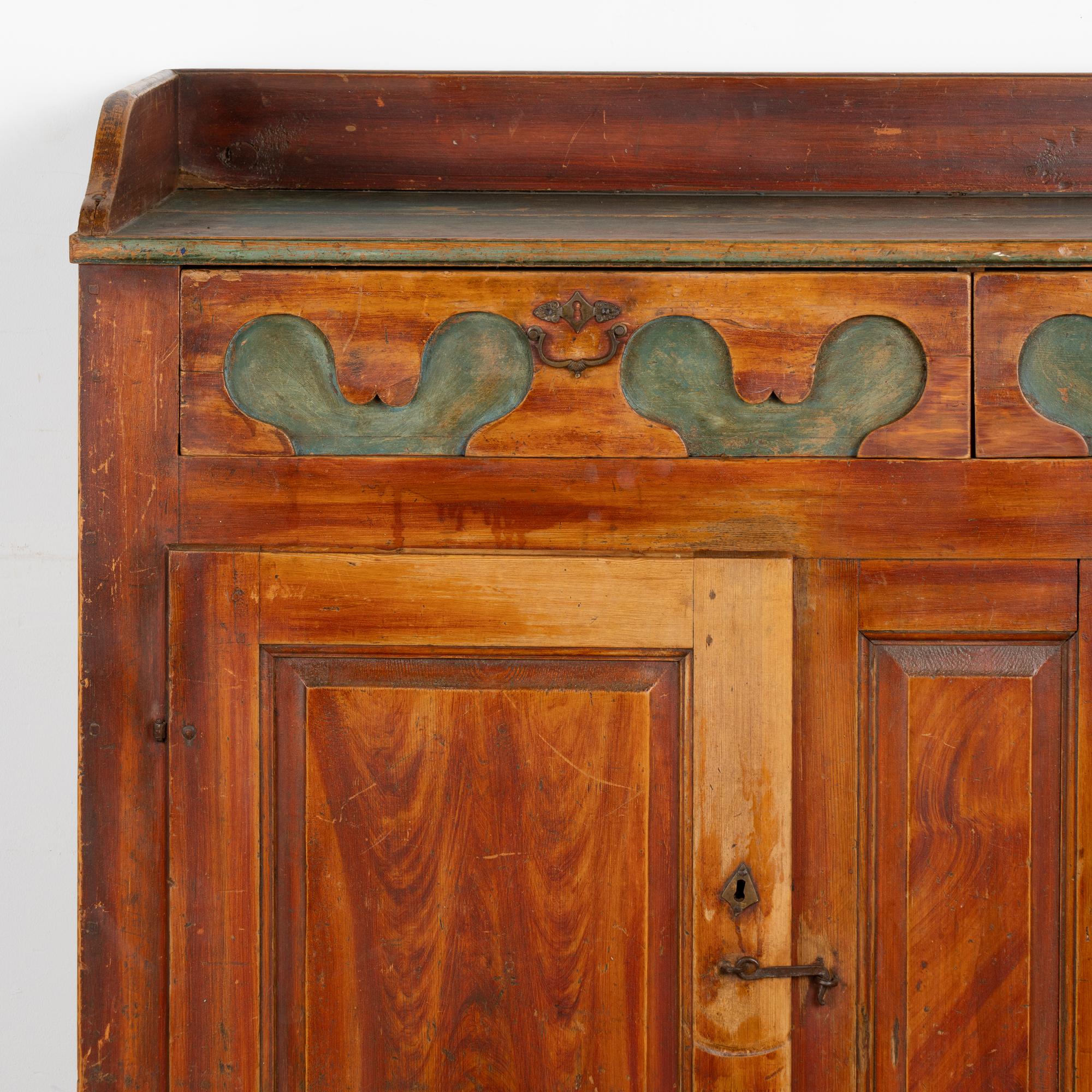 Pine Original Painted Sideboard Cabinet from Sweden, circa 1820-40 For Sale