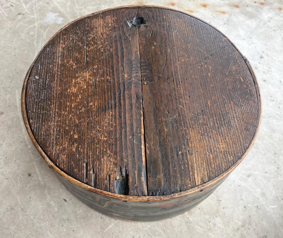 Fait main Boîte de Pantry originale peinte, signée et datée de 1818 en vente