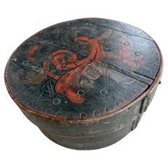 Boîte de Pantry originale peinte, signée et datée de 1818