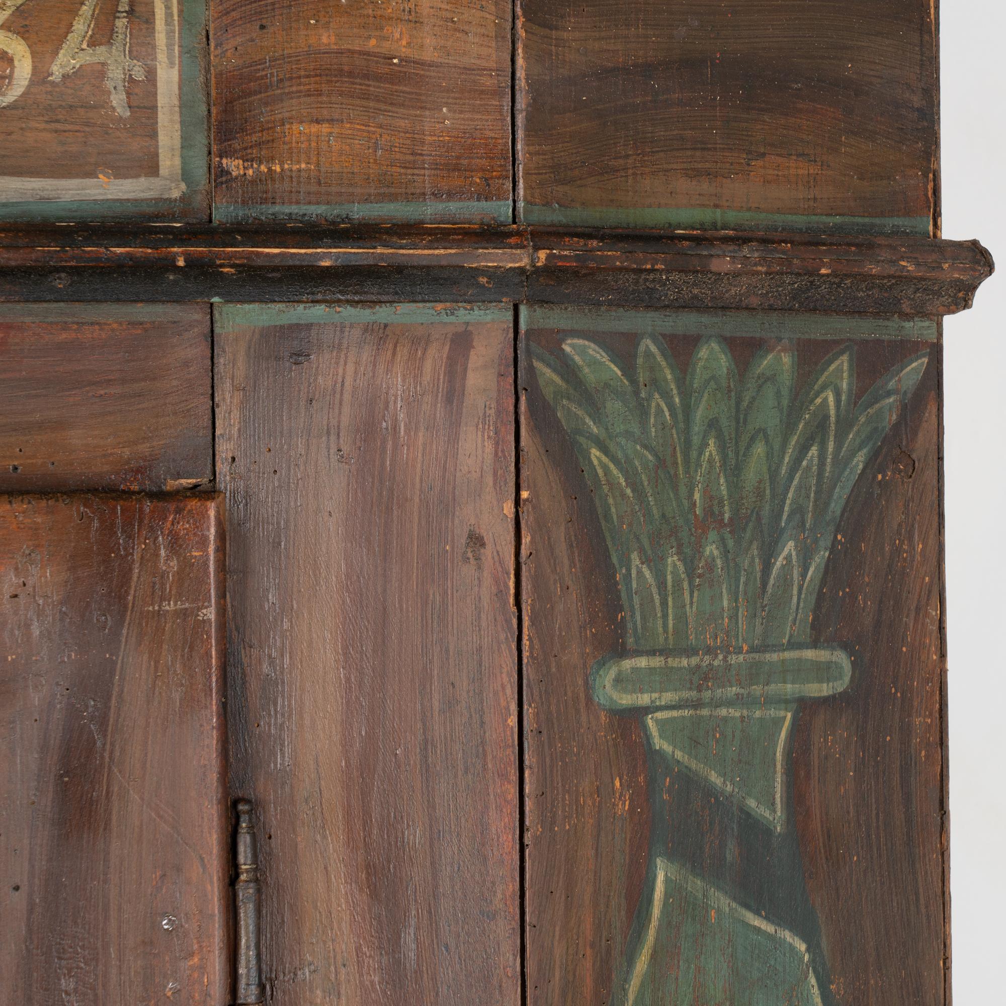 Original Painted Single Door Armoire from Austria, dated 1834 For Sale 6
