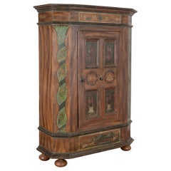 Antique Original Painted Single Door Armoire from Austria, dated 1834